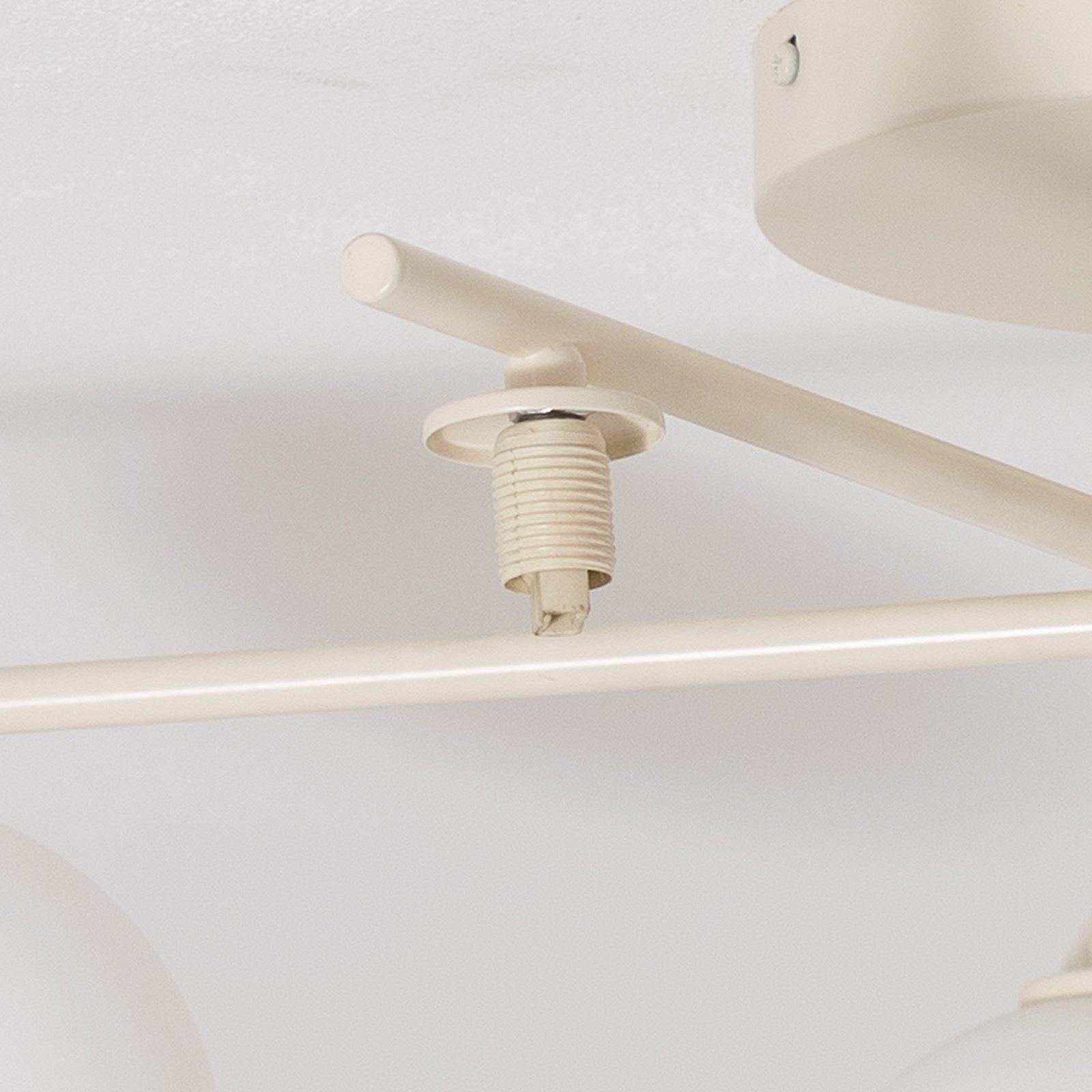 Lampa sufitowa Prato, kremowa, szklana, 5-punktowa