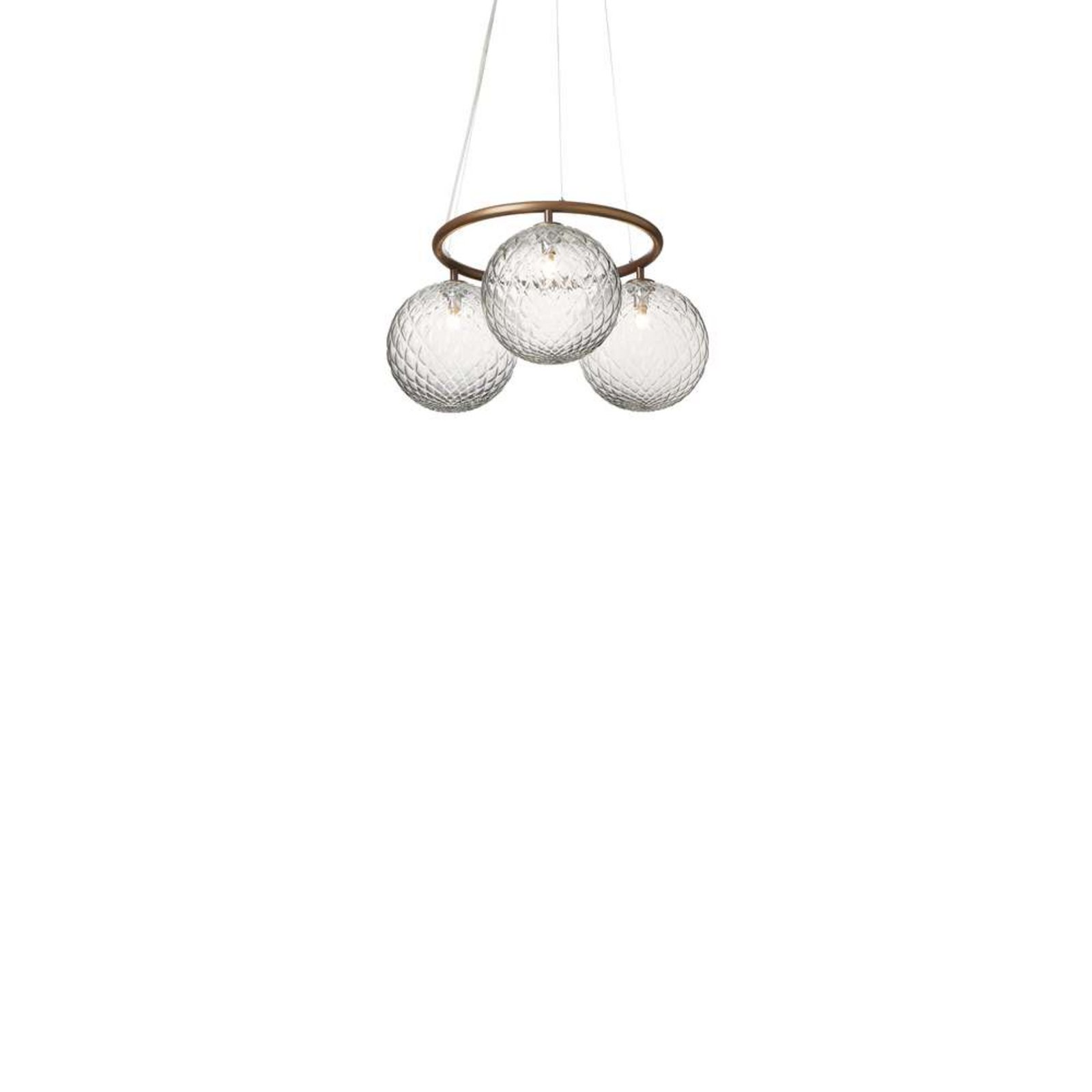 Nuura Kronleuchter Miira 3 Circular, Ø 54 cm, bronze/klar