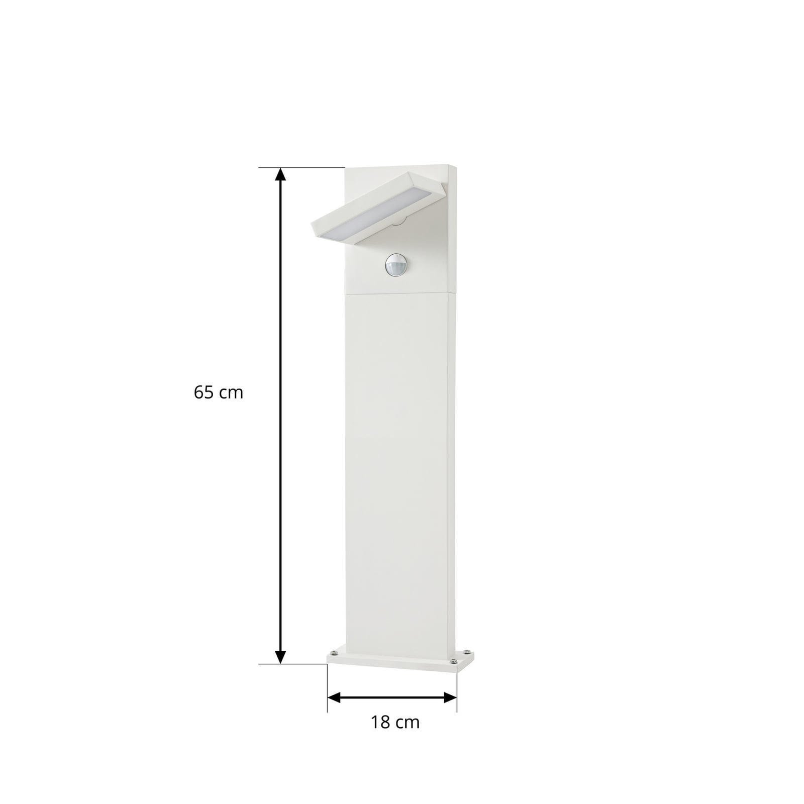 Silvan LED-Wegeleuchte, Sensor, IP54, weiß, 65 cm, Aluminium - Lucande