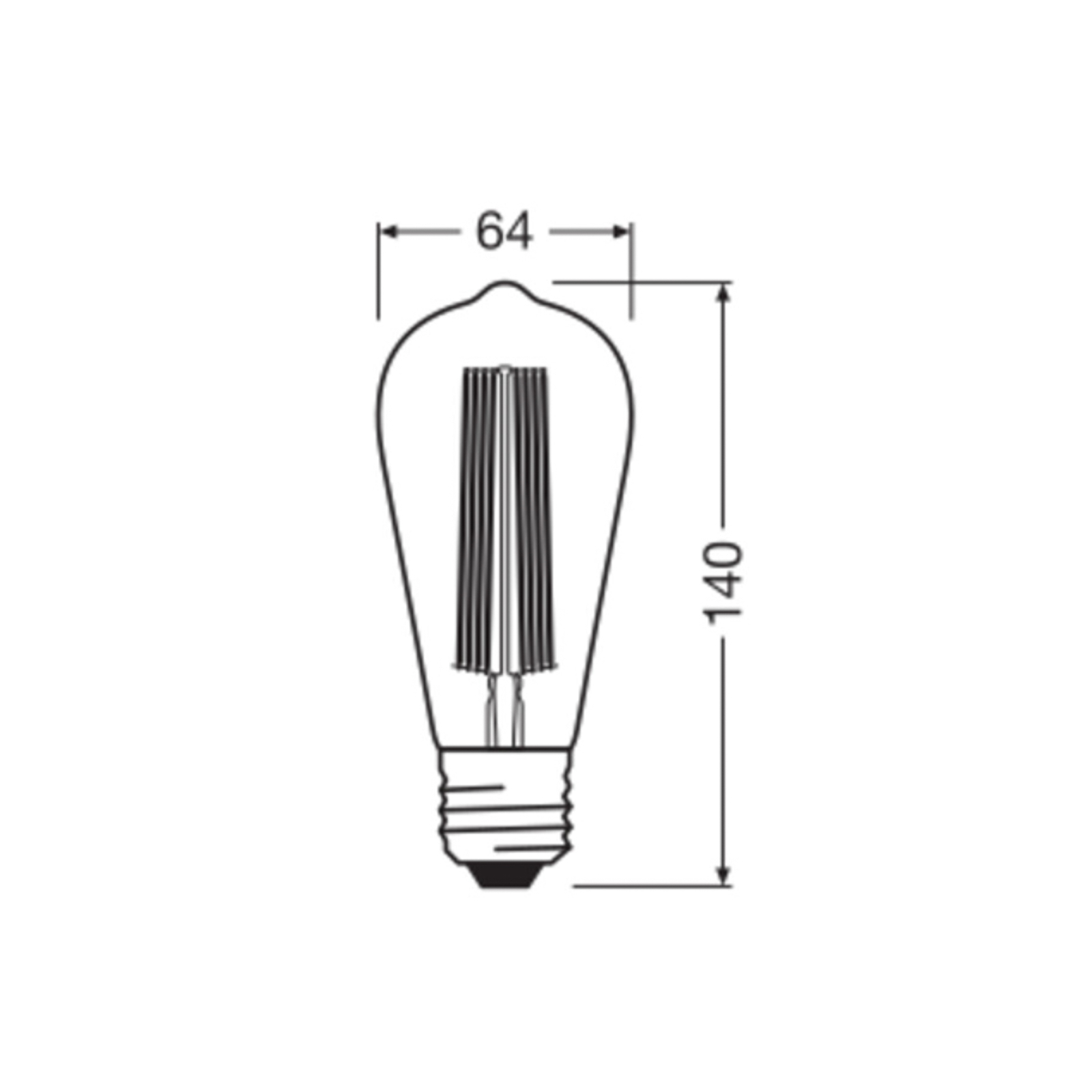 OSRAM LED "Vintage 1906 Edison", pilkos spalvos, E27, 11 W, 818,