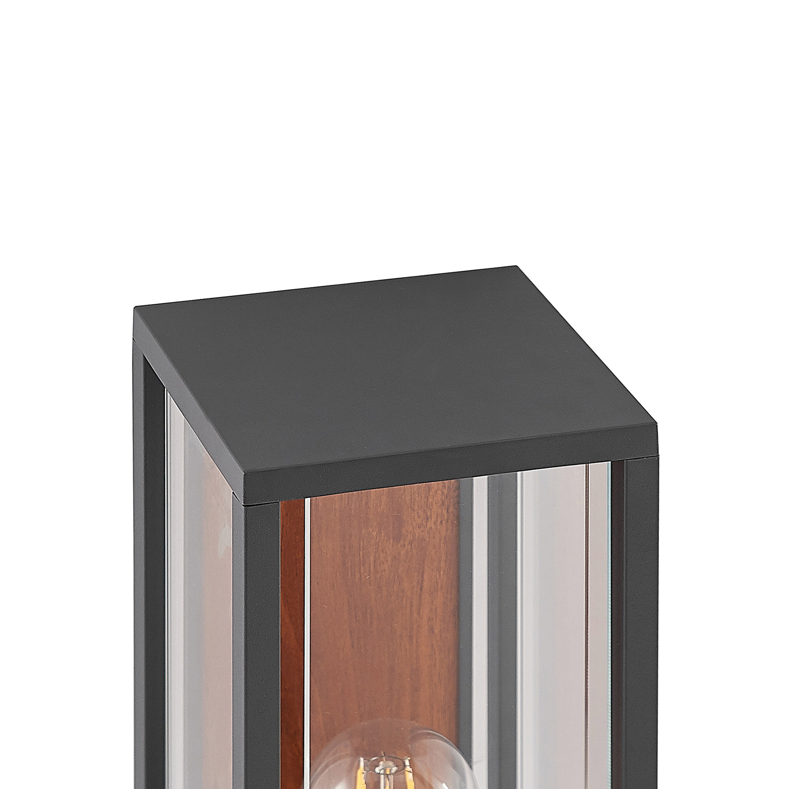 Lucande Elwin soklové svetlo hranaté hliník, 35 cm