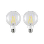LED bulb E27 8 W 2,700 K G95 globe clear 2-pack