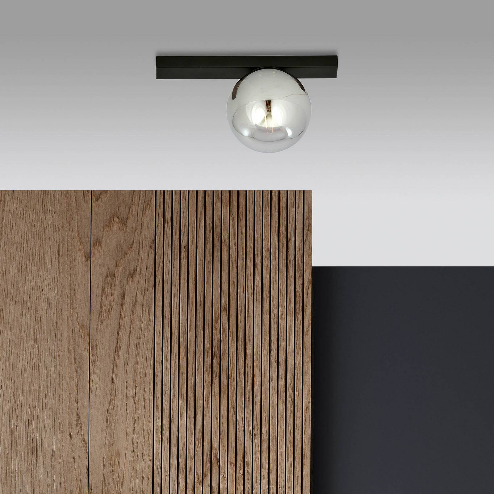 Lampa sufitowa Fit, czarna/grafitowa, 1-punktowa