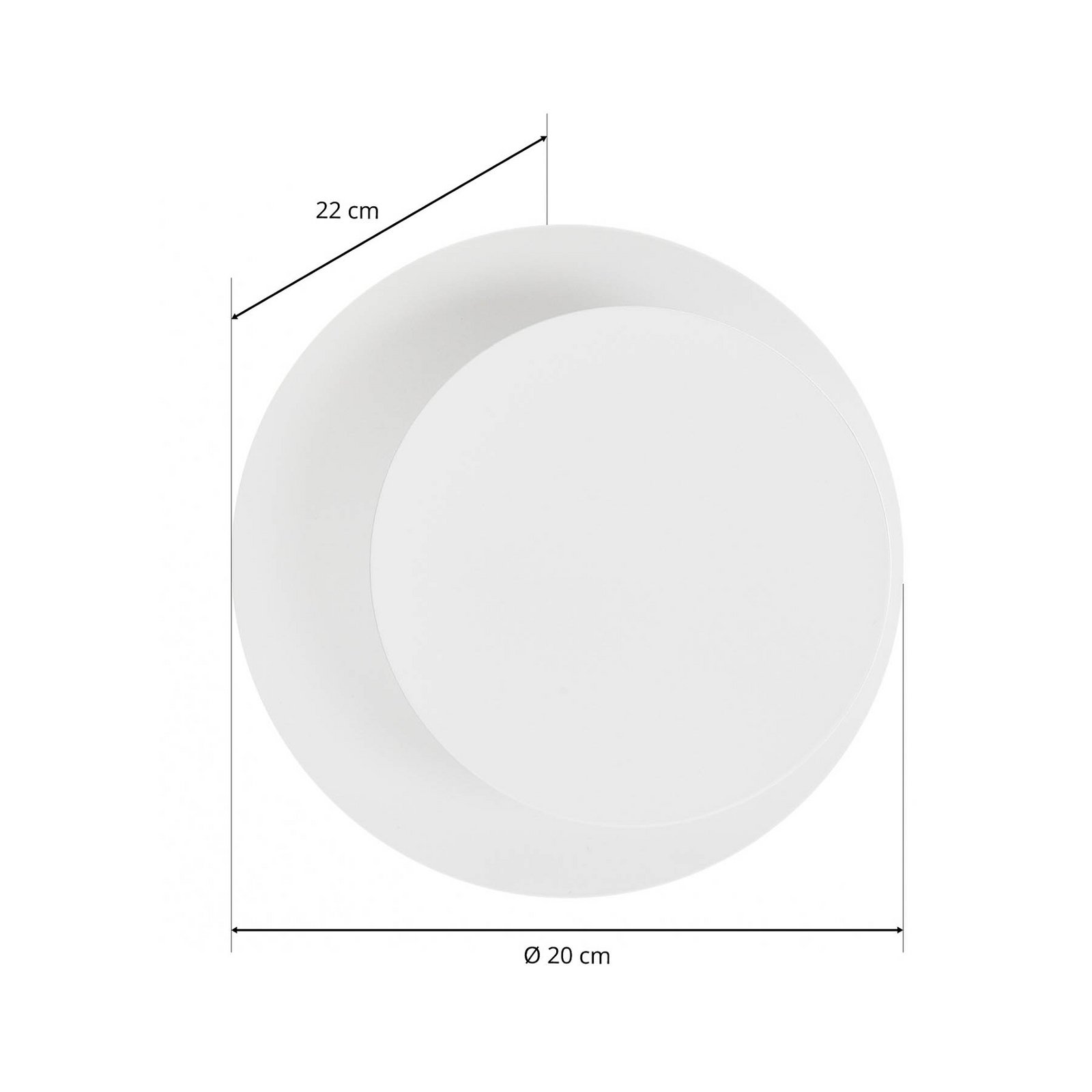 Circle wall light in a round shape, white