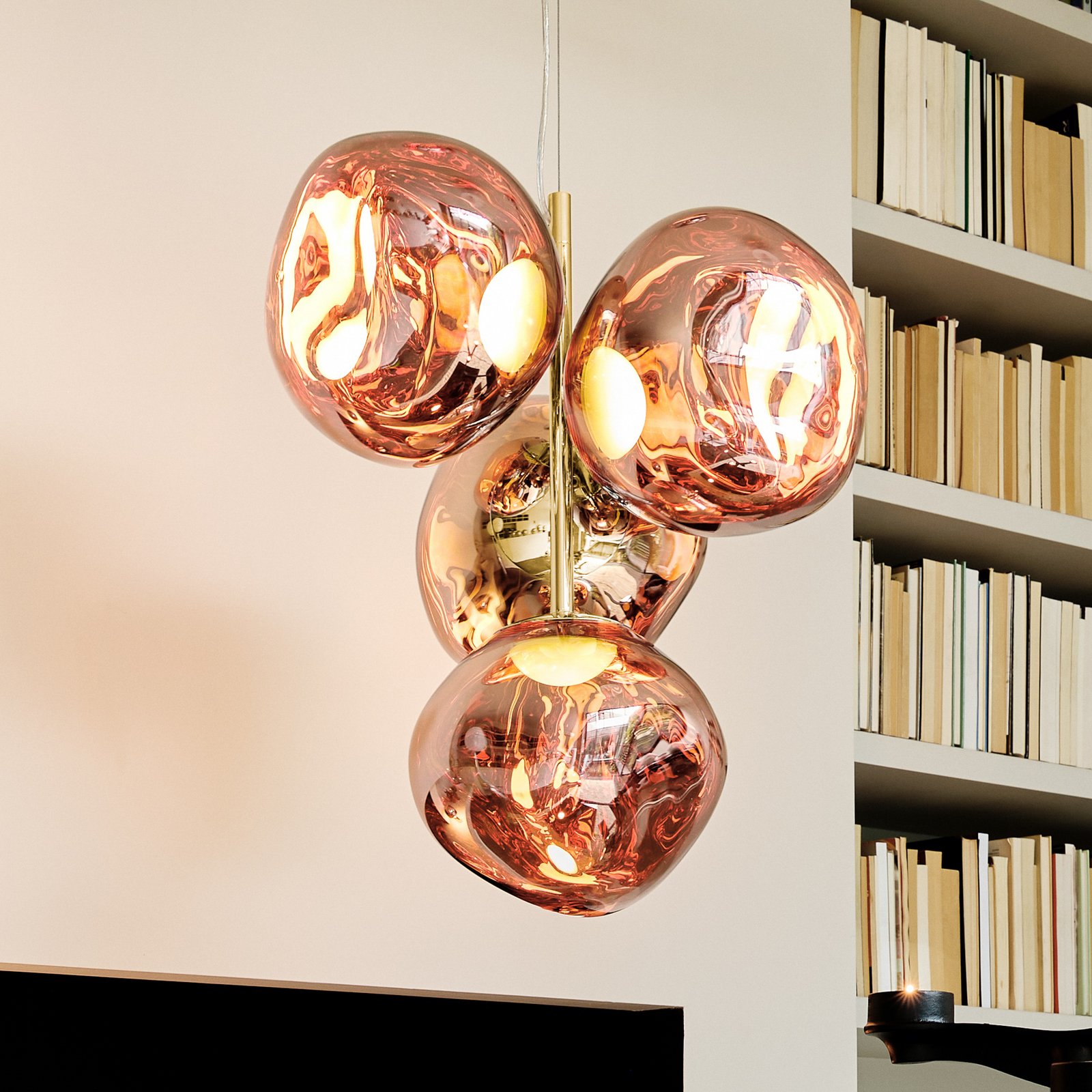 Tom Dixon LED hanging light Melt Chandelier Mini, copper-coloured