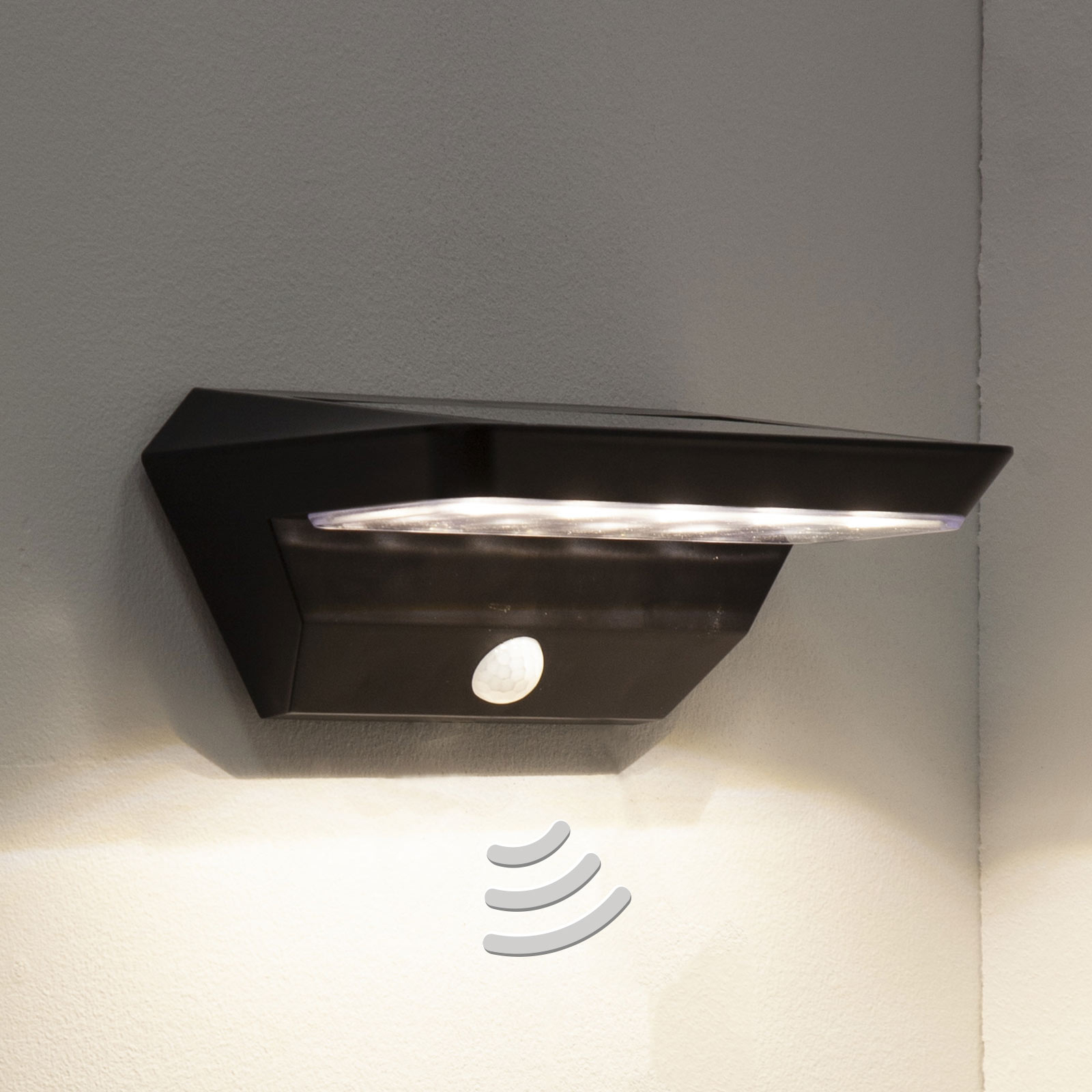 Best Season Wally LED solar wall light with sensor, plastic, 0.02 W, W: 22 cm, H: 12 cm