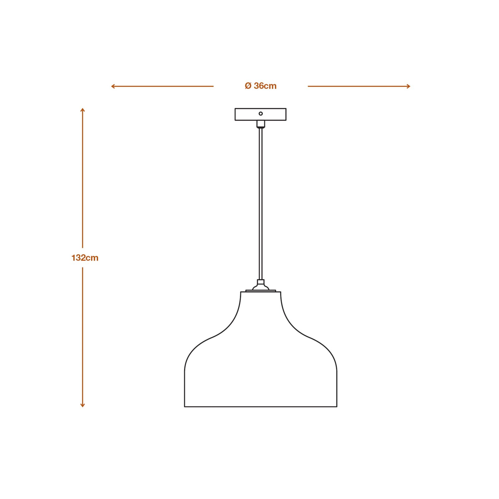 LEDVANCE Kepurė pakabinamas šviestuvas, Ø 36 cm, rudos spalvos, gofruotas