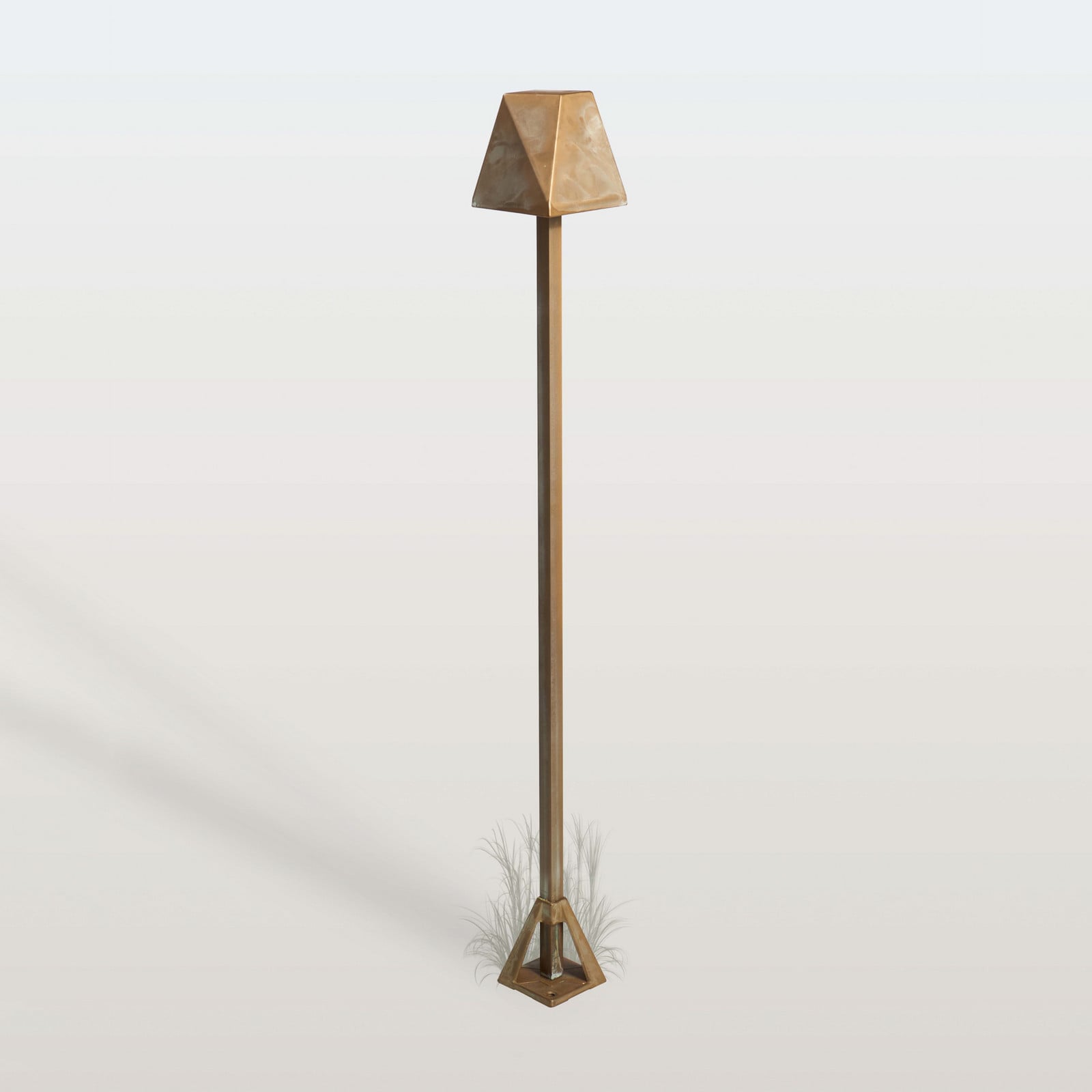 Moretti Luce LED-ulična svetilka Silva Edge, višina 80 cm, starinsko medenina, IP65 - Podeželska hiša / Rustikalna - starinski medenina