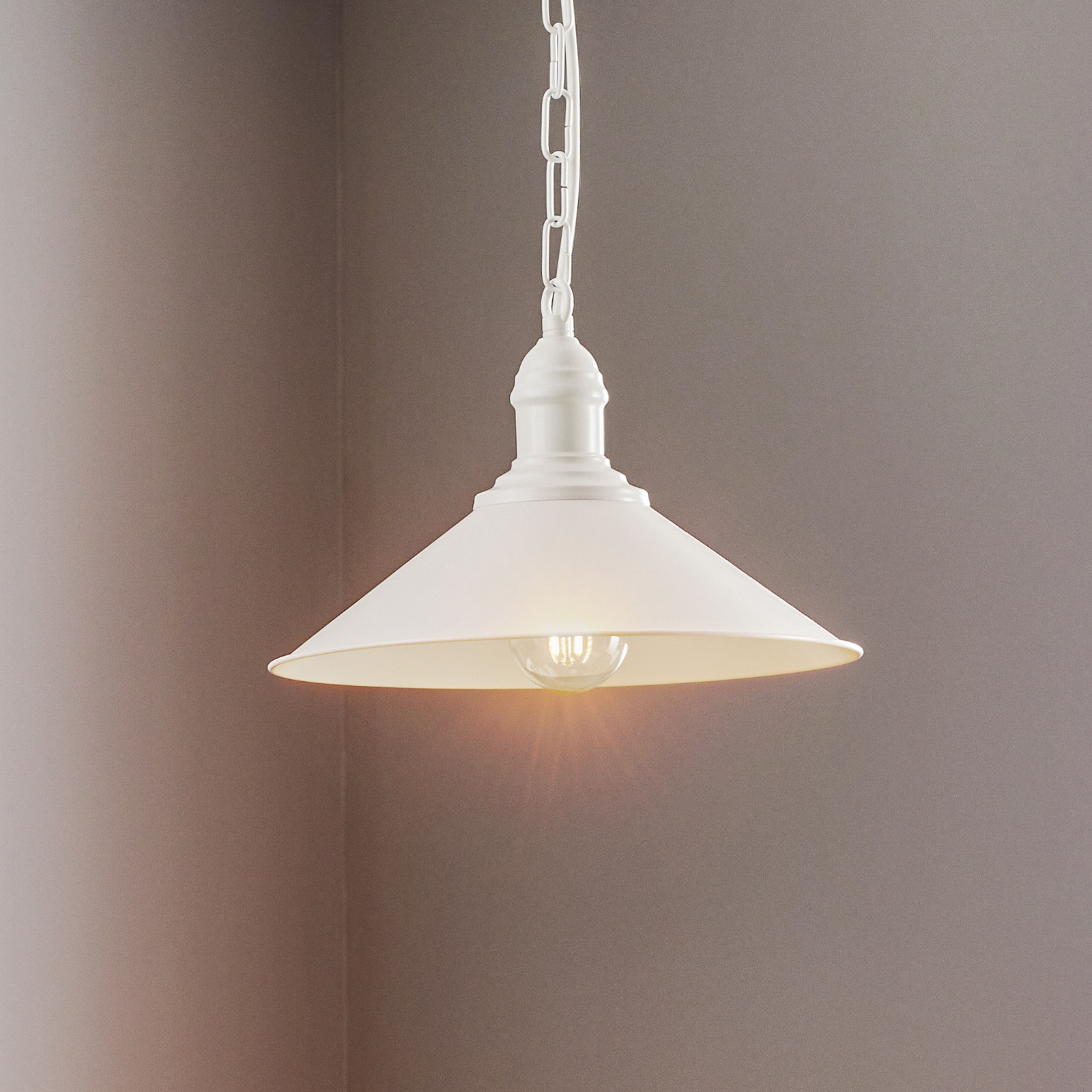Lampa wisząca Elmo, 1-punktowa, biała