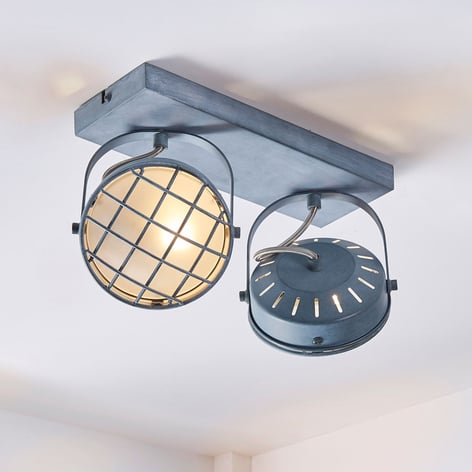 Lámpara LED de techo Tamin 2 brazos, gris ahumado