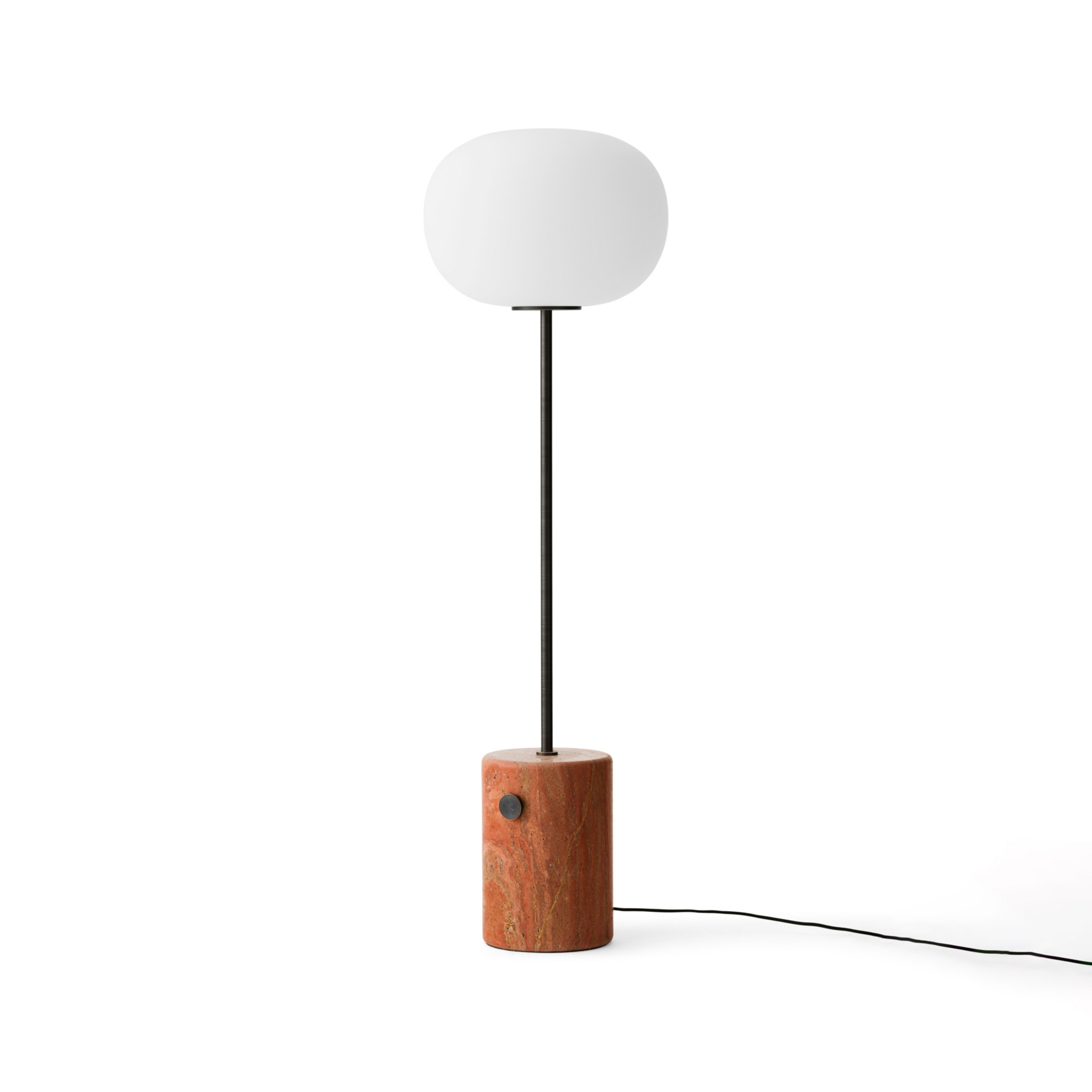 Stojacia lampa JWDA, bronzová/červená, travertín, 130 cm, stmievateľné – Audo