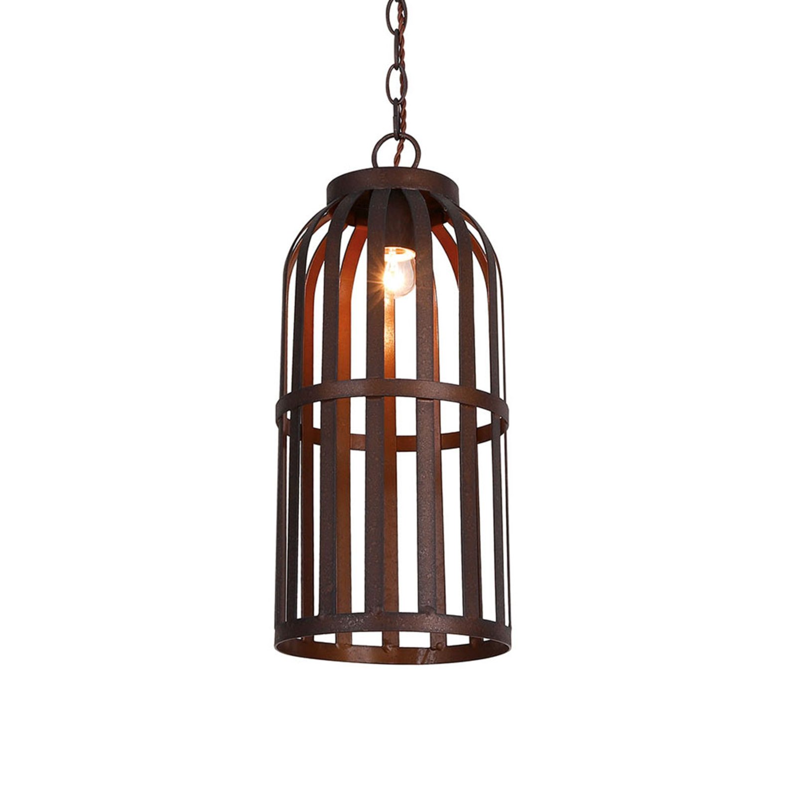 Ralph hanging light, cage design, brown, Ø 20 cm