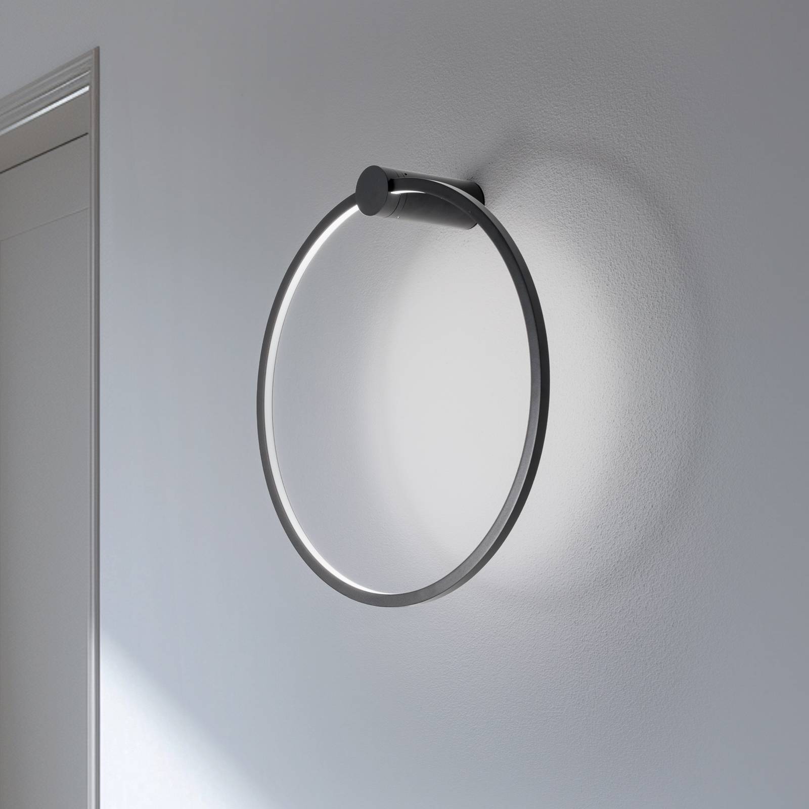 Milagro Lighting Applique murale LED Saturno, noir, Ø 50 cm, métal, 4 000 K
