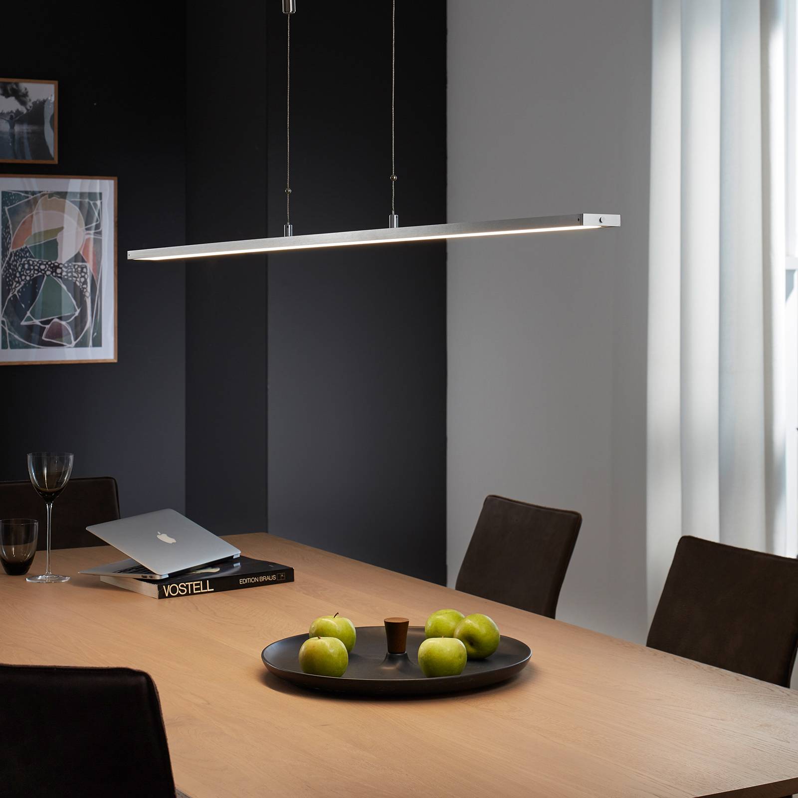 FISCHER & HONSEL LED-hänglampa Metz med knapp 160 cm aluminium