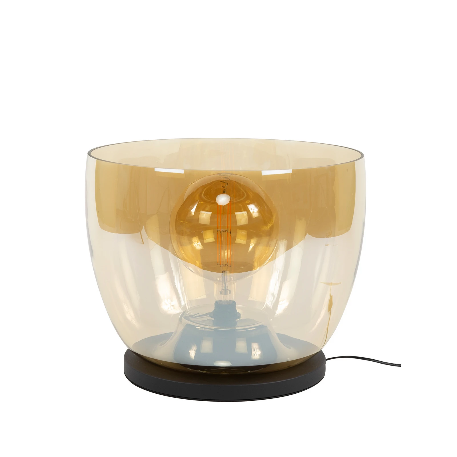 Tischleuchte Kopje, Höhe 41 cm, amber, Glas, E27
