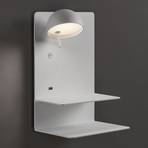 Bover Beddy A/04 LED wall light, white, spot left