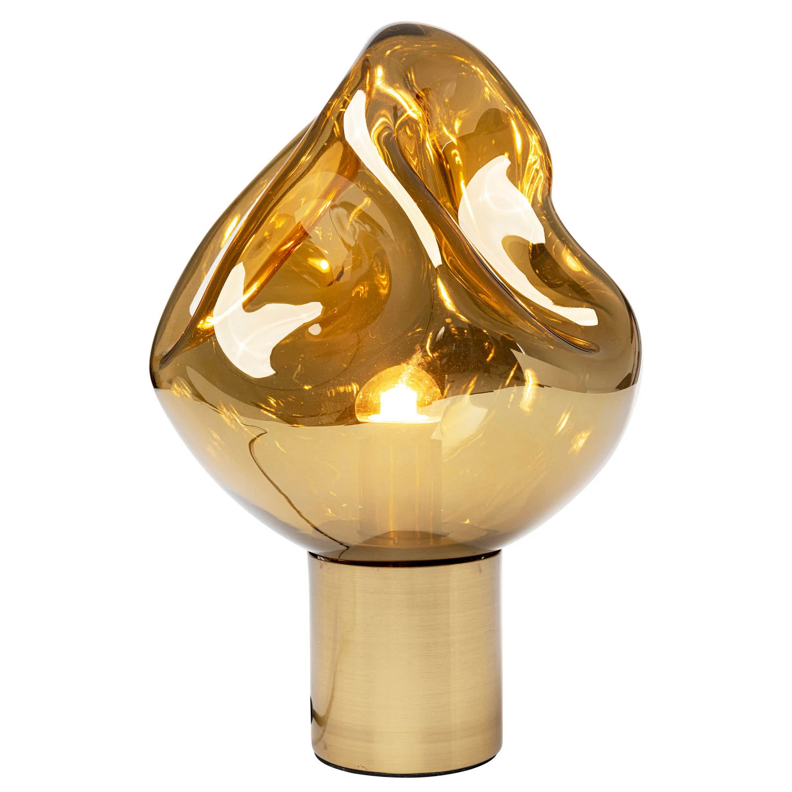 Stolová lampa KARE Dough so skleneným tienidlom, zlatá