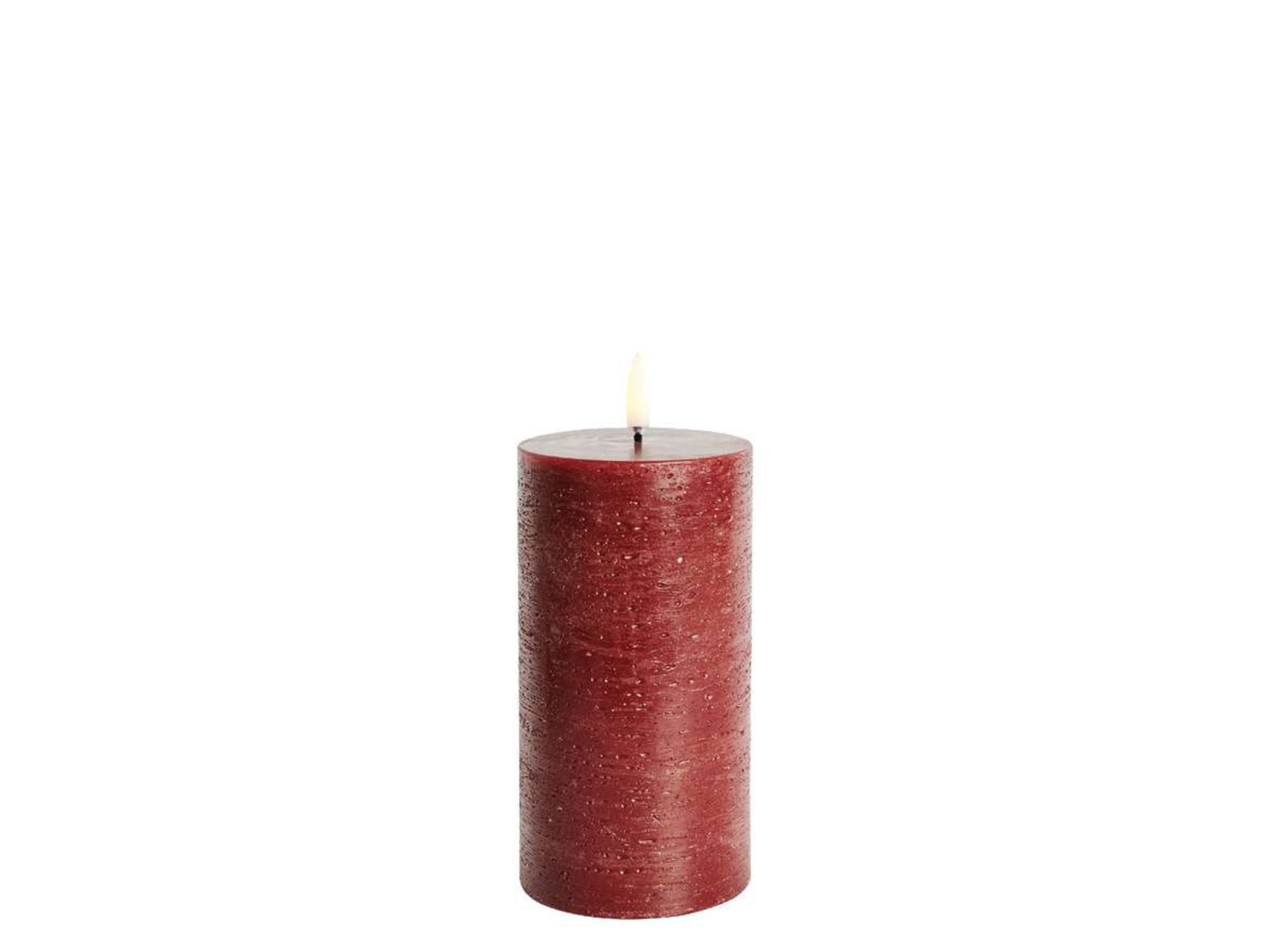 Pillar Candle LED 7,8x15,2 cm Rustic Carmine Red - Uyuni Lighting