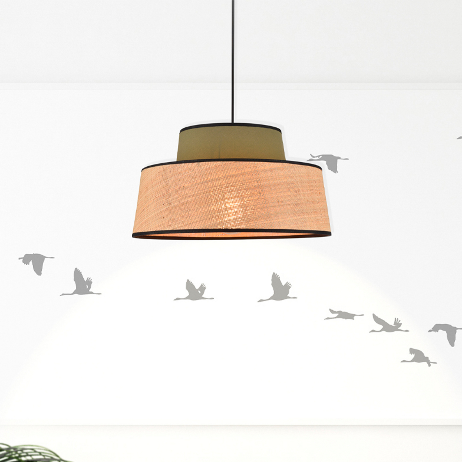 Mallorca viseća svjetiljka, kaki/prirodna, Ø 38 cm - Corep SAS Mallorca viseća svjetiljka, kaki/prirodna, Ø 38 cm - Corep SAS