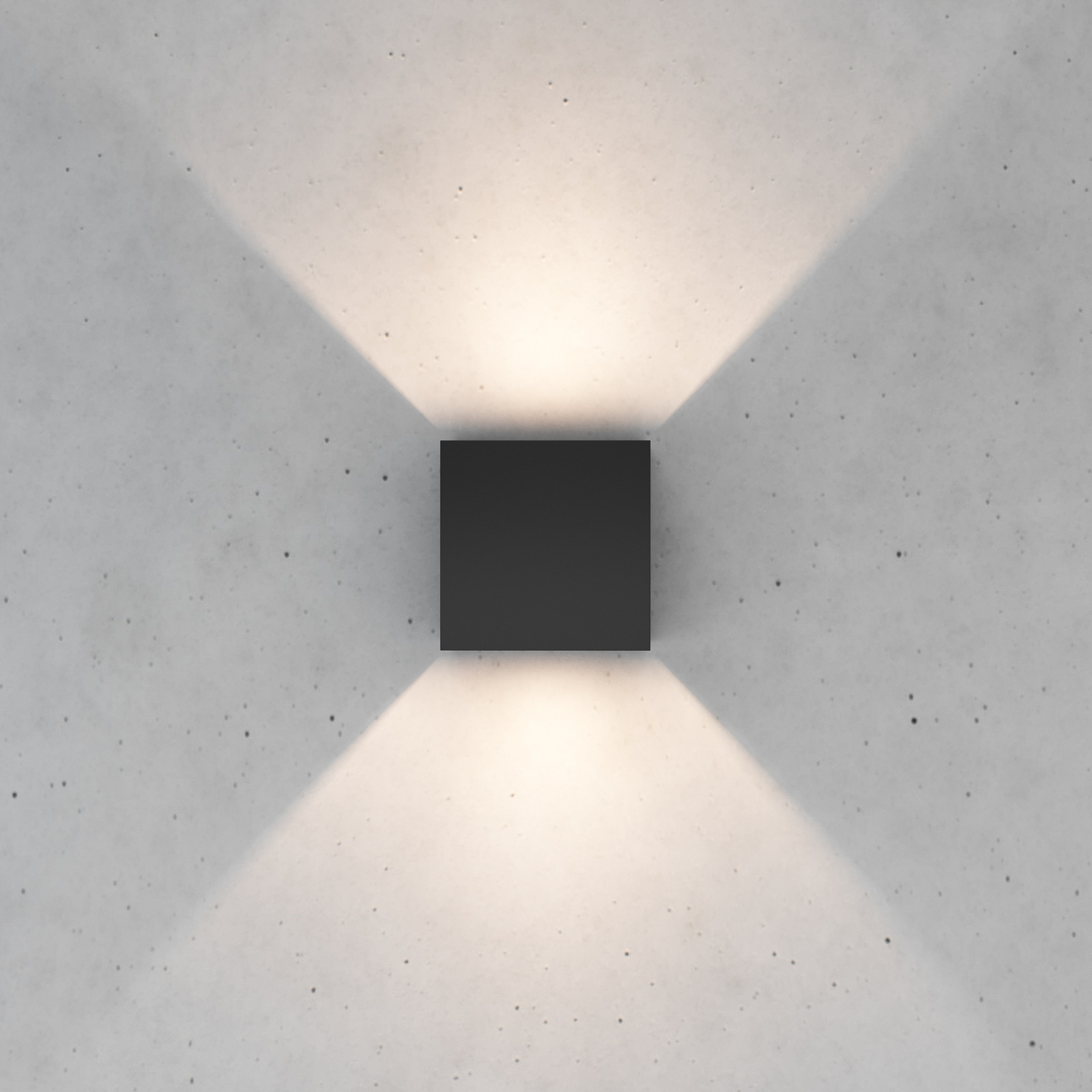 Zuza 2 stenska svetilka, črna, kovinska, štiri krila, 10 cm, G9