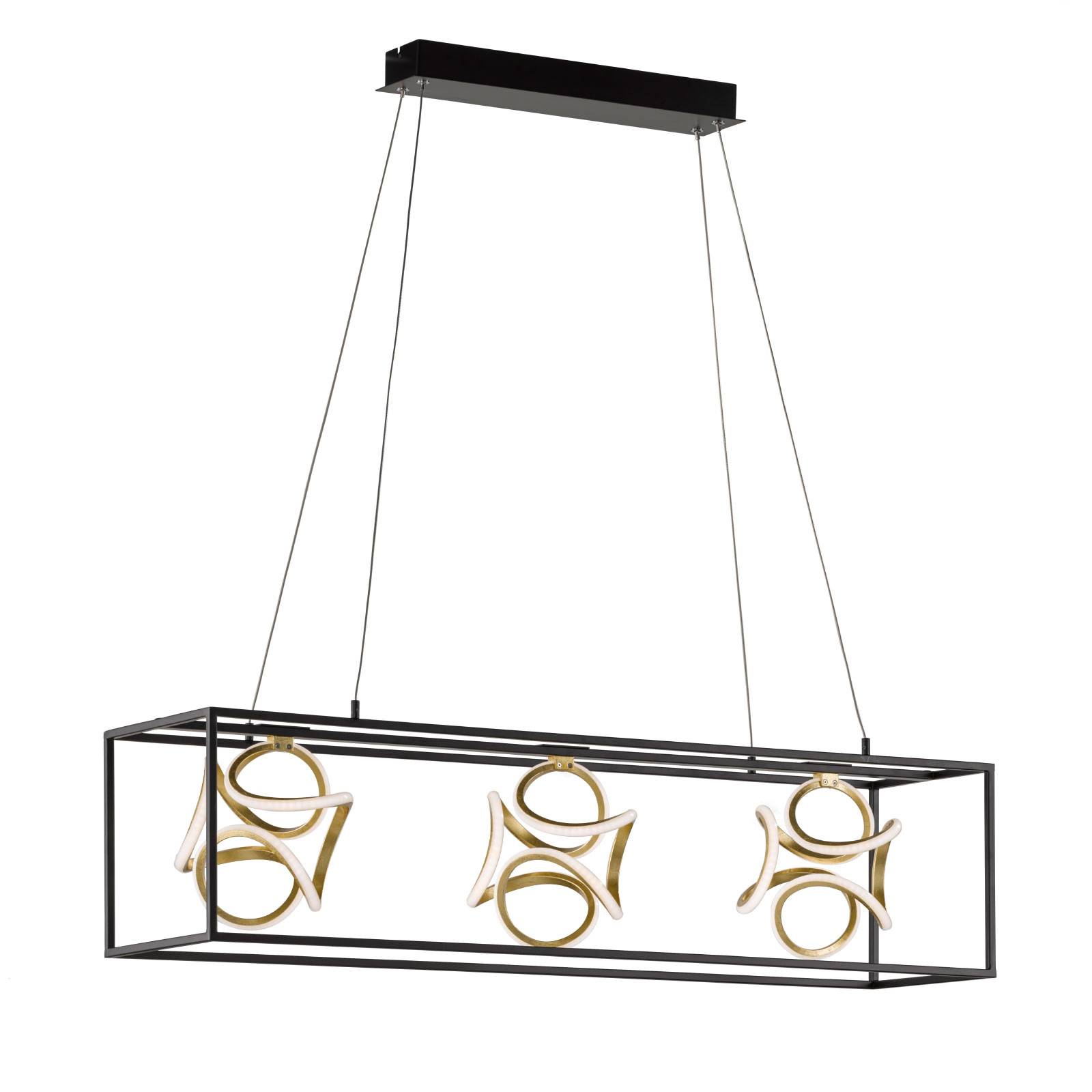 Suspension LED Gesa avec cage en métal à 3 lampes