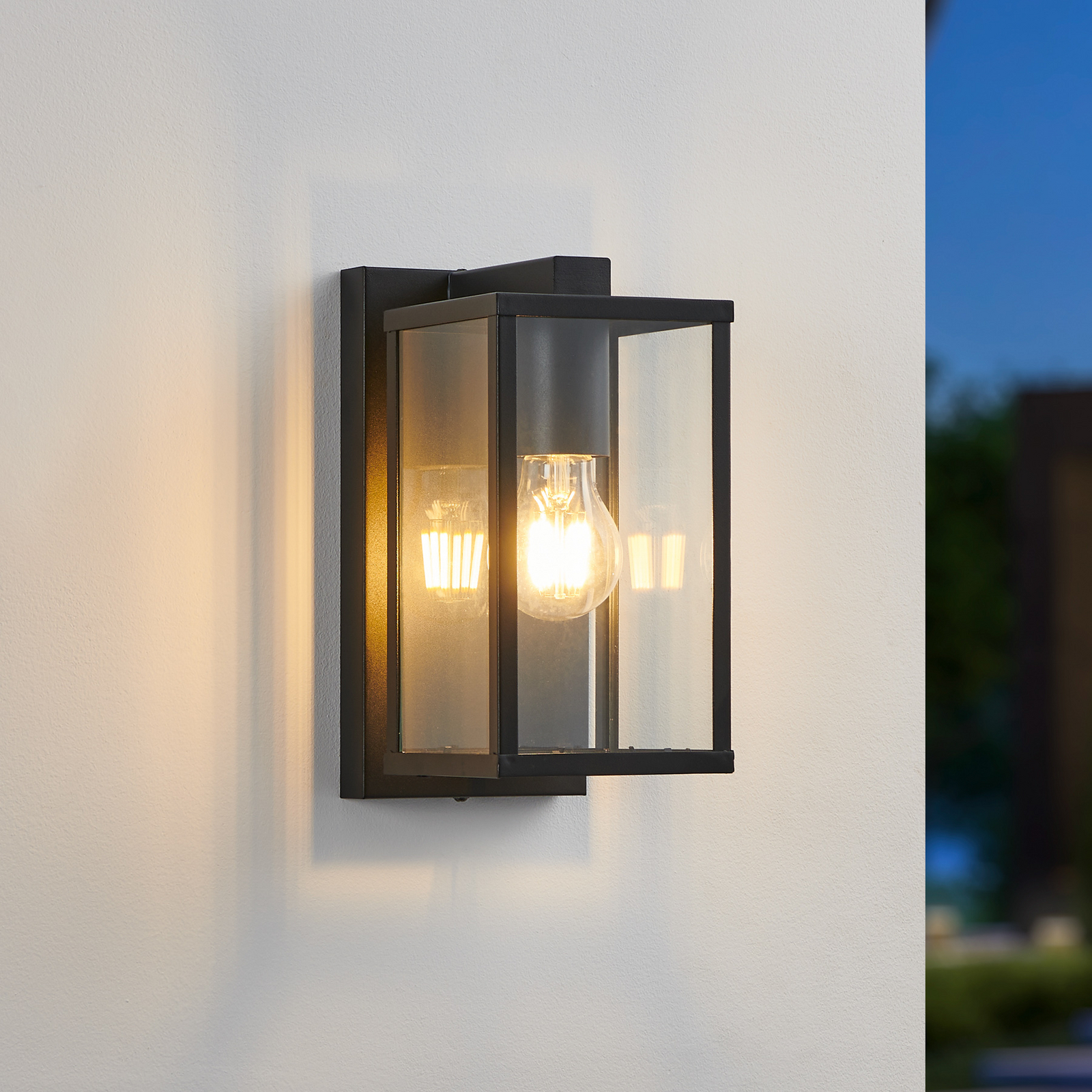 EGLO Budrone buitenwandlamp, zwart/helder