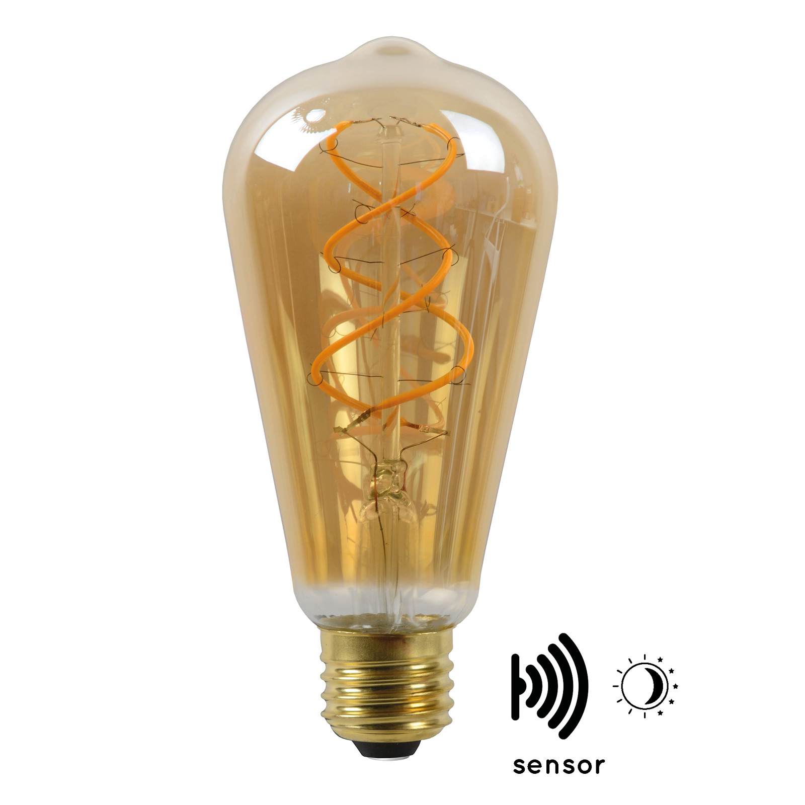 Scarp diamant flexibel LED lamp E27 ST64 4W 2.200K amber met sensor | Lampen24.nl