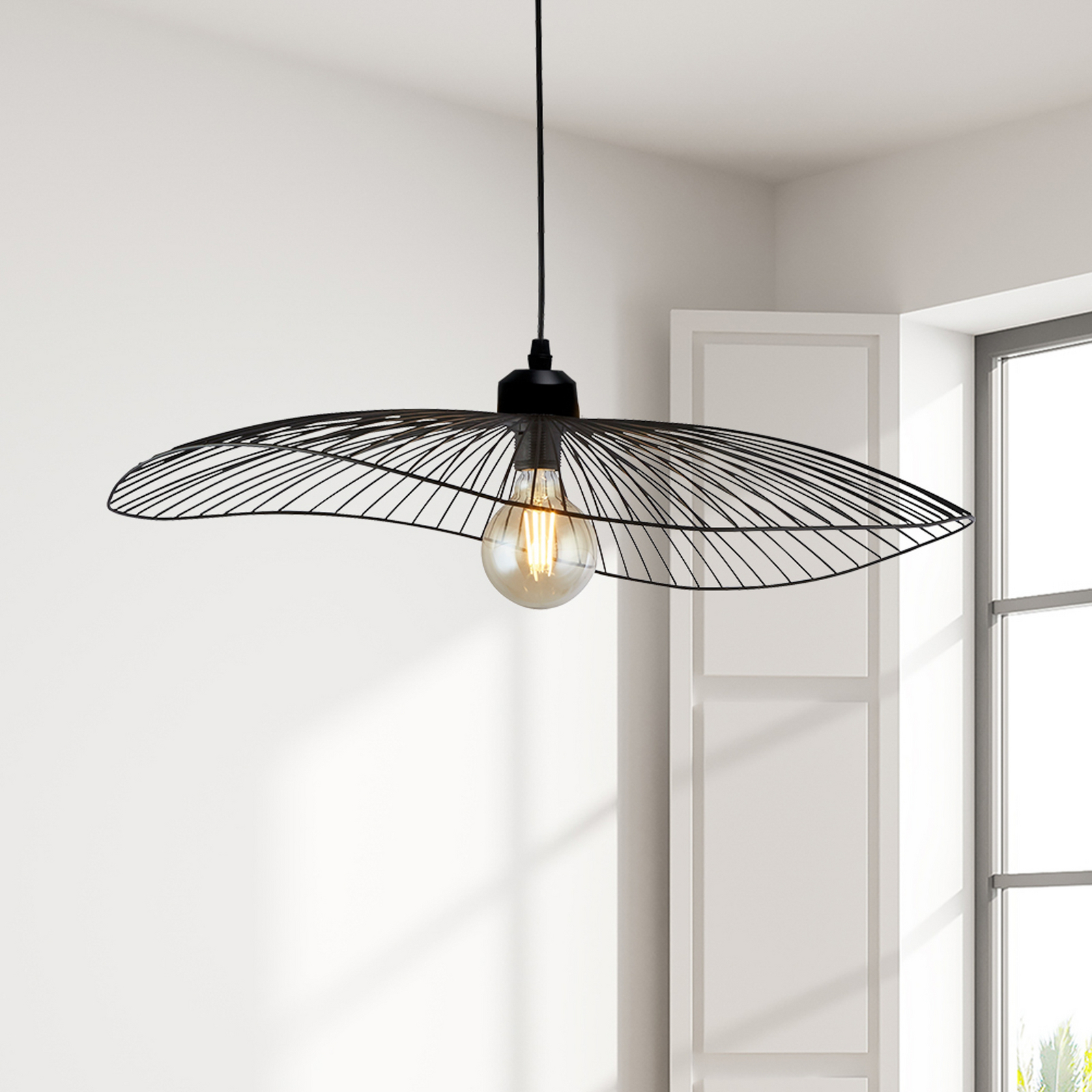 Pendellampe Wave, schwarz, Ø 71 cm, Metall