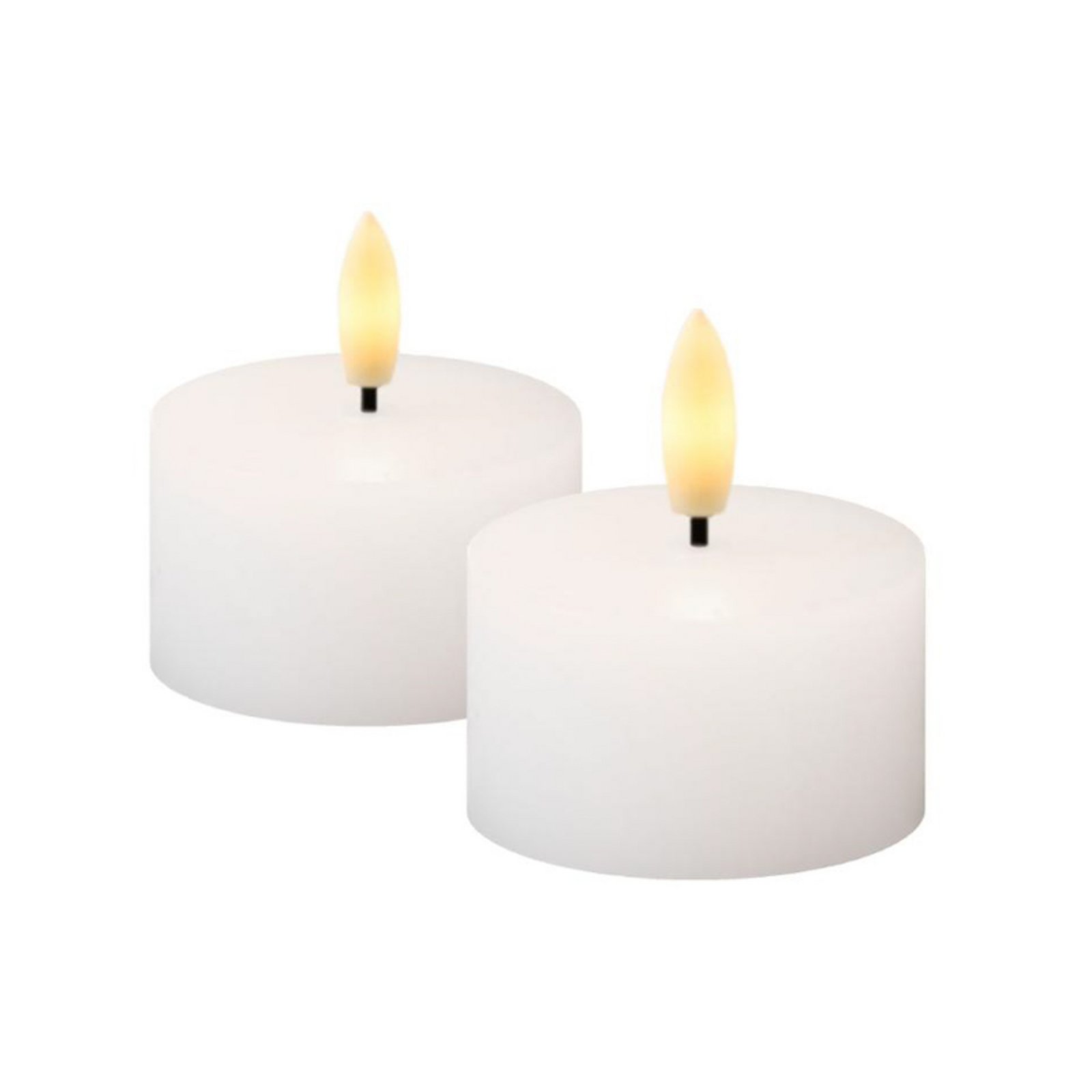 Lumino da tè LED Sille, bianca, cera, set da 2, funzionamento a batteria
