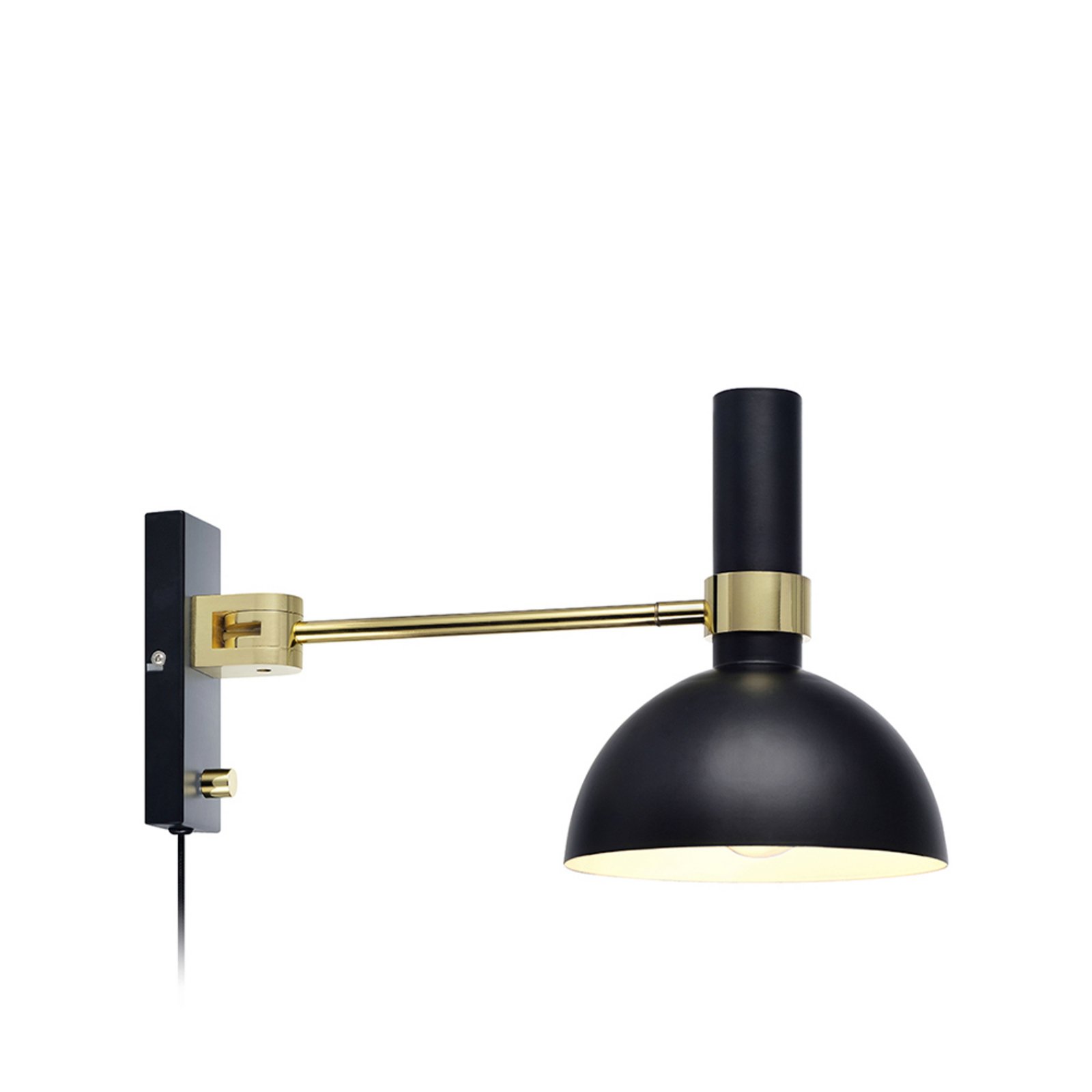 Larry Nástěnné Svítidlo Black/Brushed Brass - Markslöjd