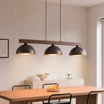 Závěsné světlo Oslo, hnědé, 3 žárovky, délka 118 cm, E27