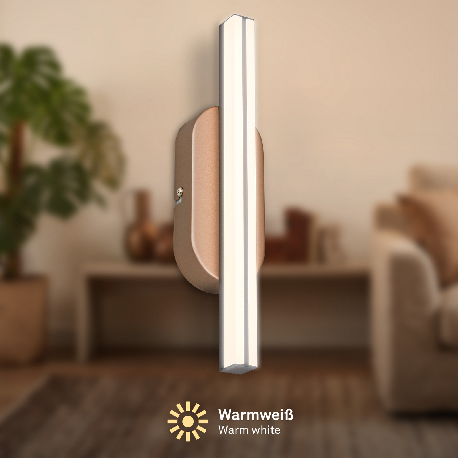 Ruth LED wall light, bronze/anthracite, height 30 cm, 3,000 K