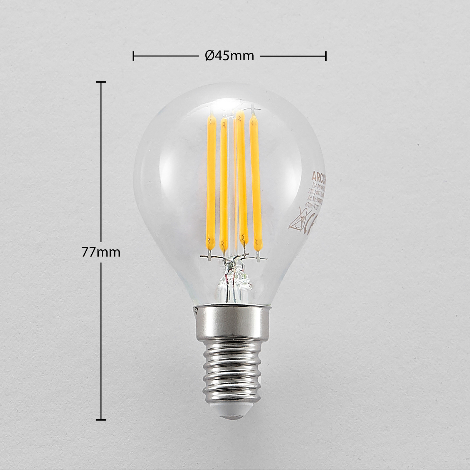 LED bulb E14 P45 4W 2,700K clear 3-level dim 3-set