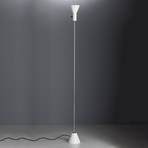 Biała designerska lampa stojąca Gru z LED