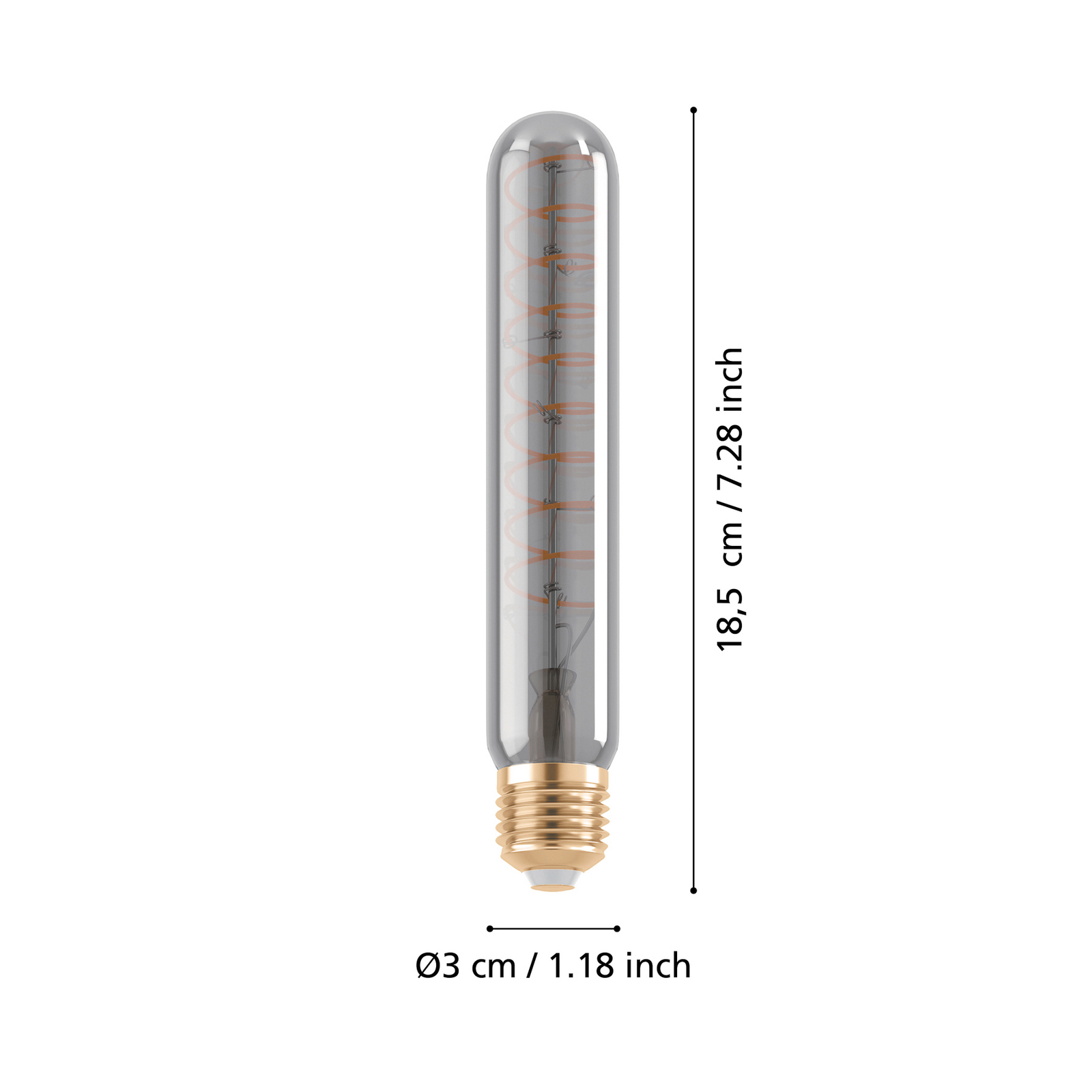 LED cevna svetilka E27 4W T30 1.700K Filament dimljen