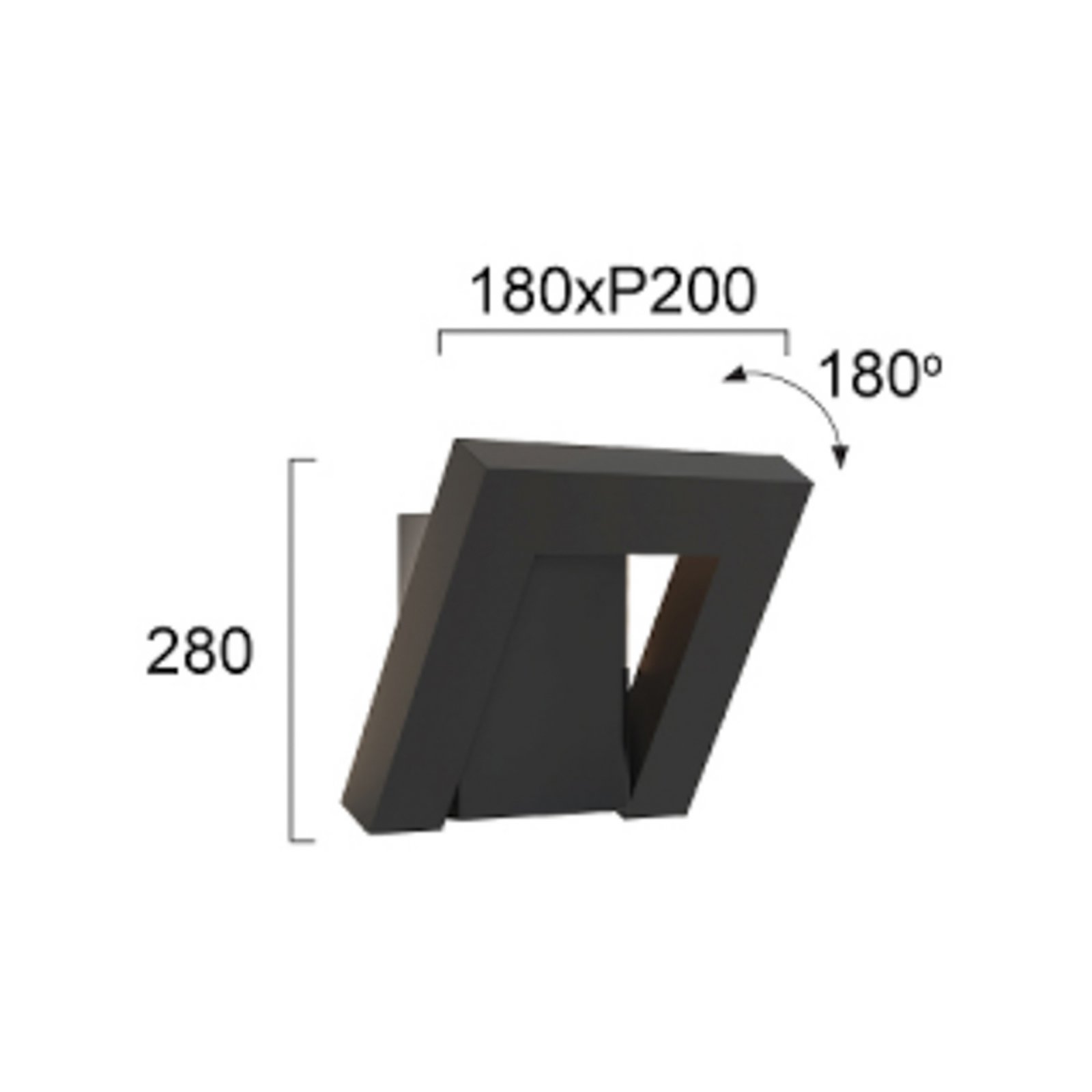 LED-Außenwandleuchte Siena, dunkelgrau, Höhe 28 cm, Metall