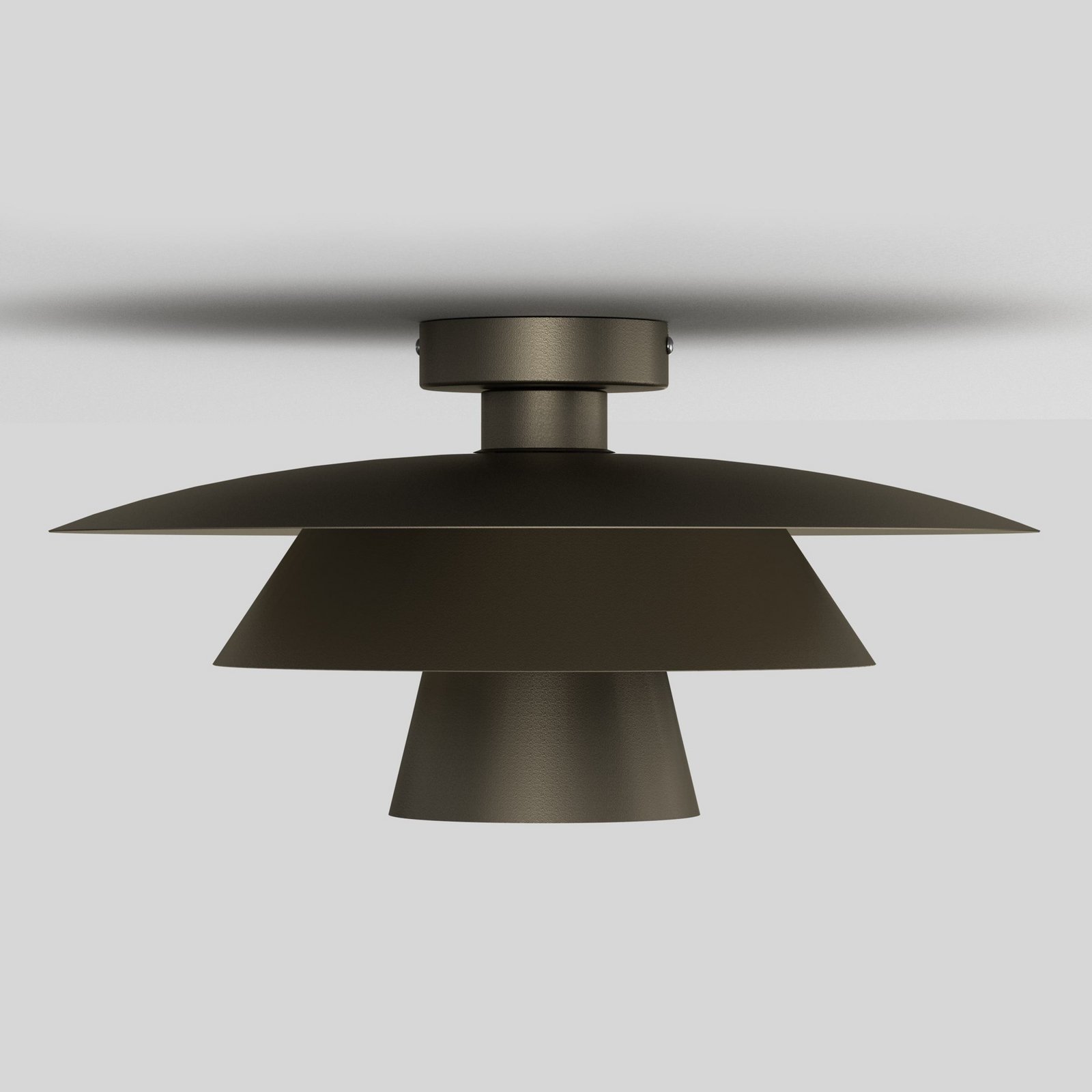 Plato ceiling light, titanium, metal, Ø 38 cm, E27