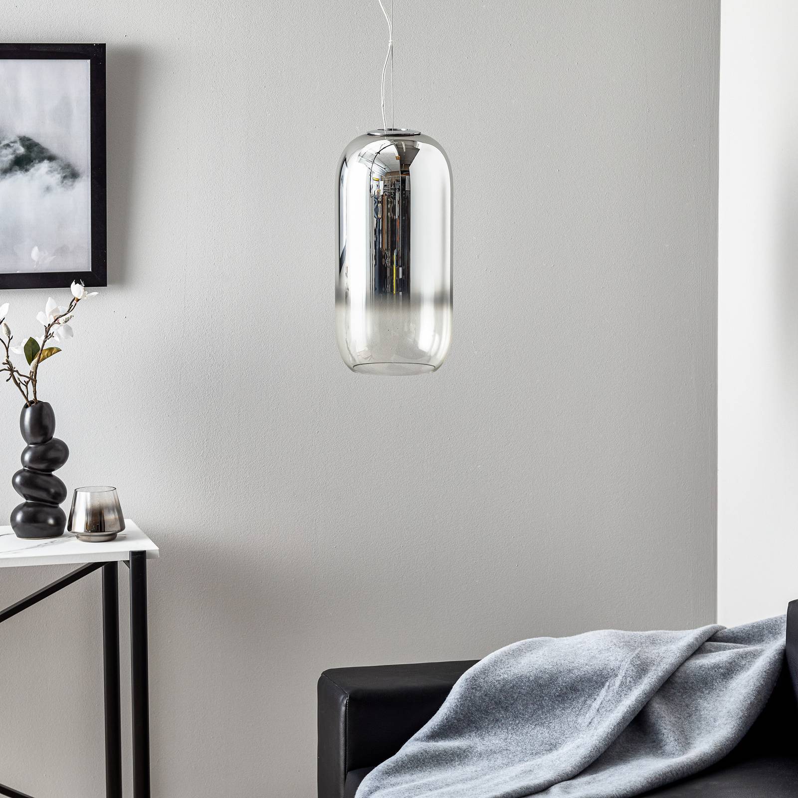 Artemide Gople Glas-Pendelleuchte, silber/silber günstig online kaufen