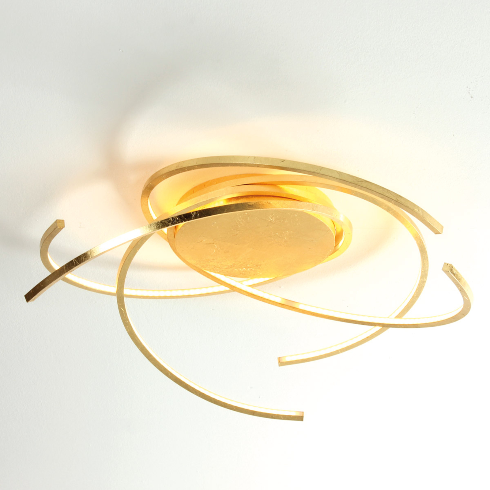 Plafoniera LED Space 55 cm, oro in foglia