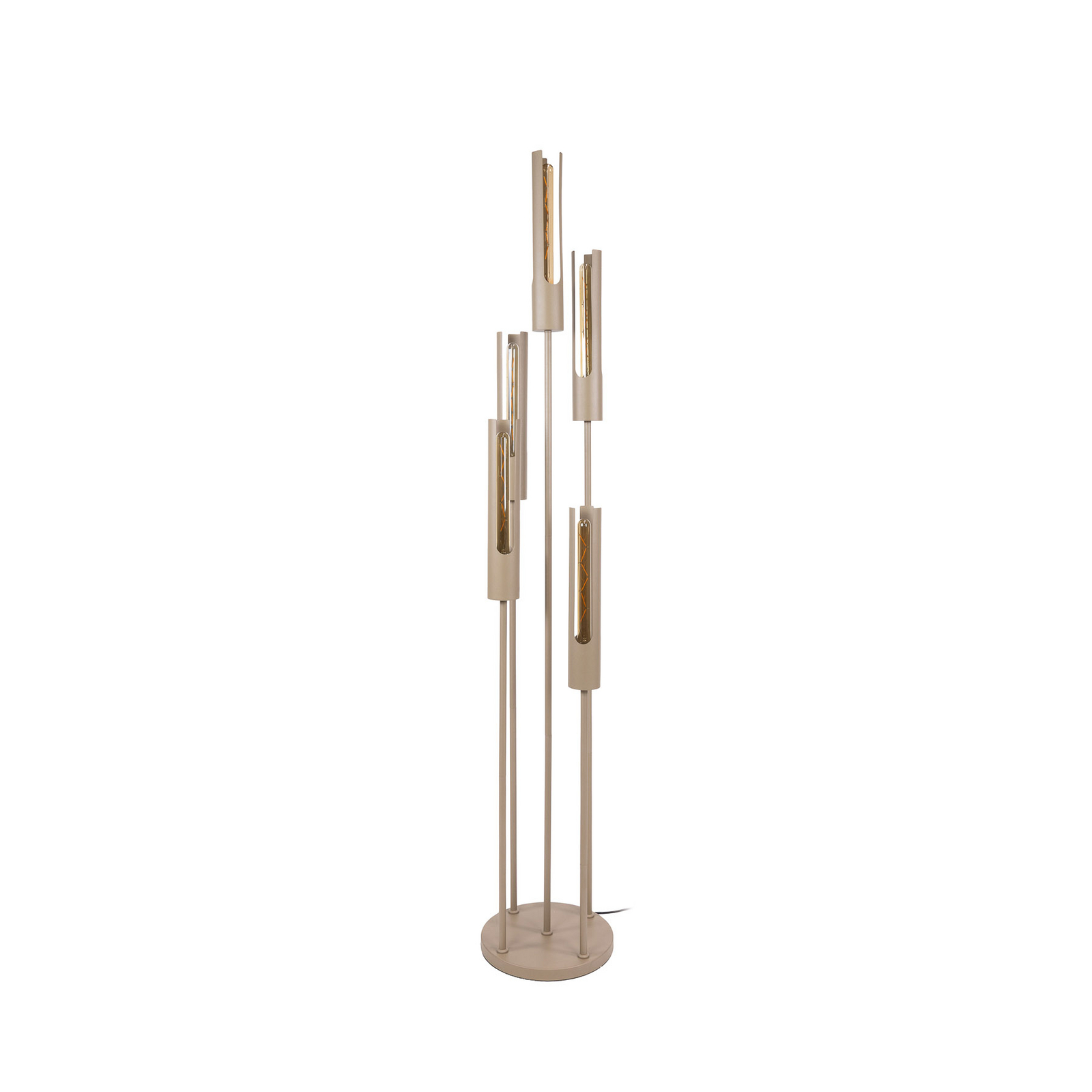 Stojací lampa Tube, 5 žárovek, béžová, kov, E27
