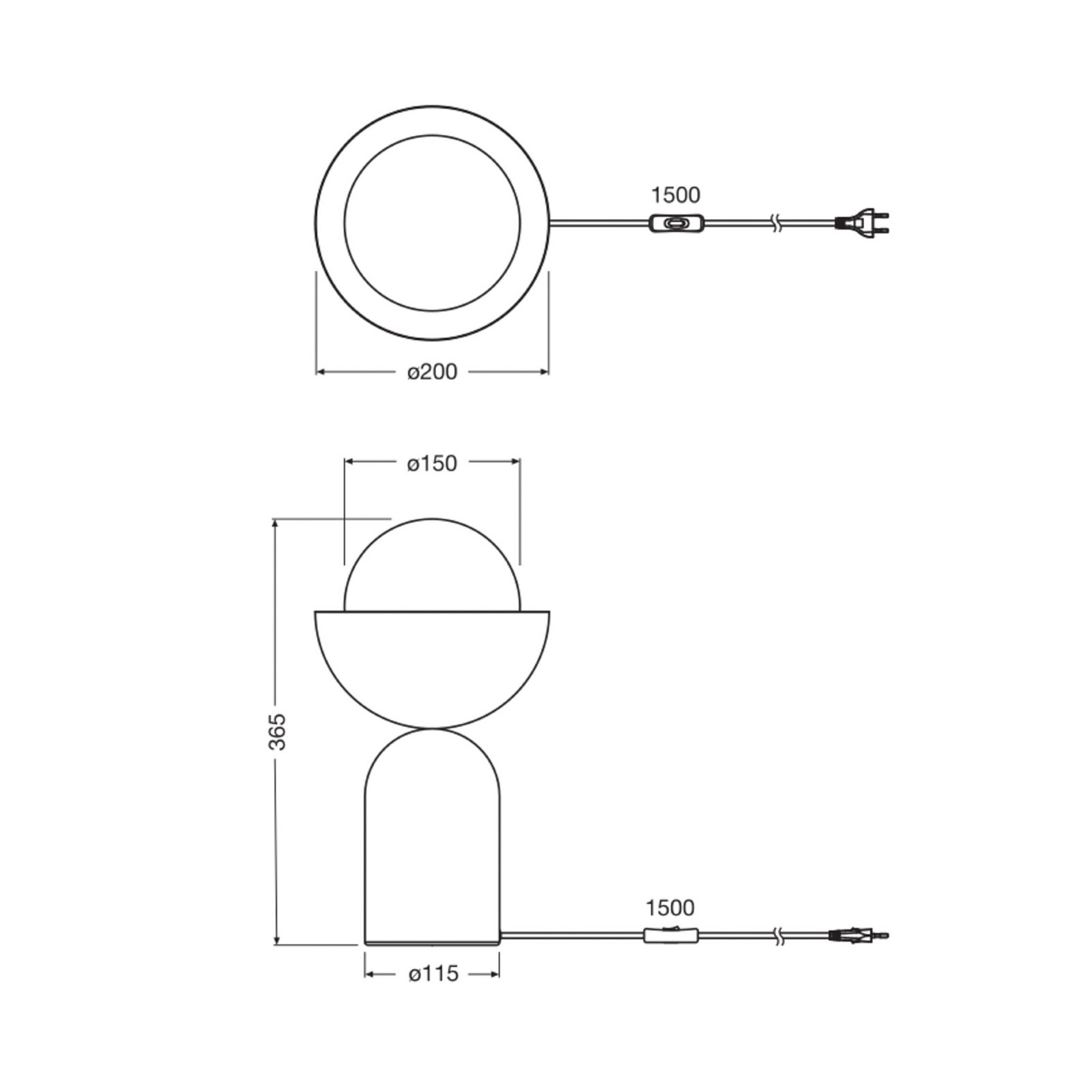 OSRAM bordlampe Decor Bowl, grønn/gul, stål, E14
