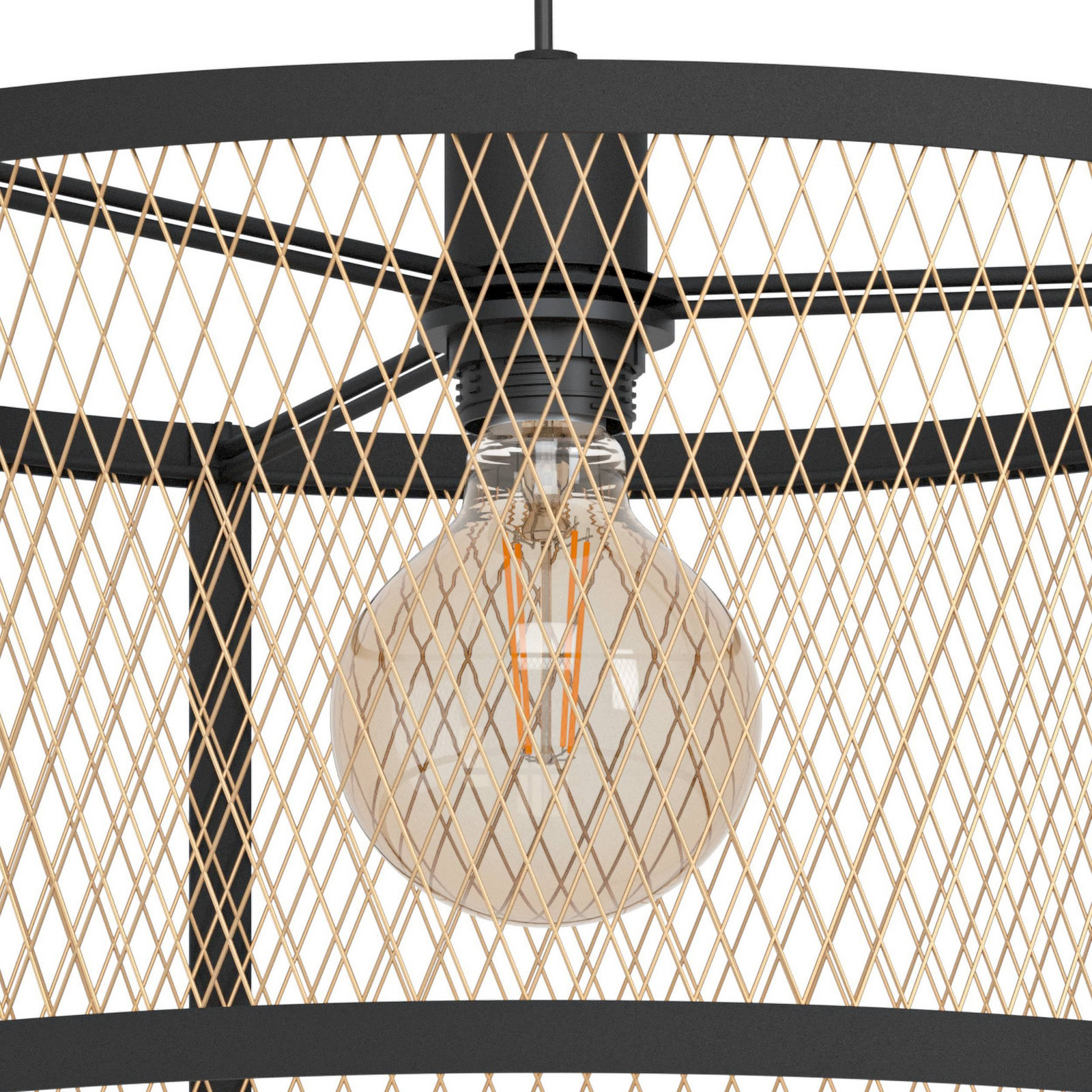 Lampă suspendată Dellow Ø 45 cm negru/albastru oțel