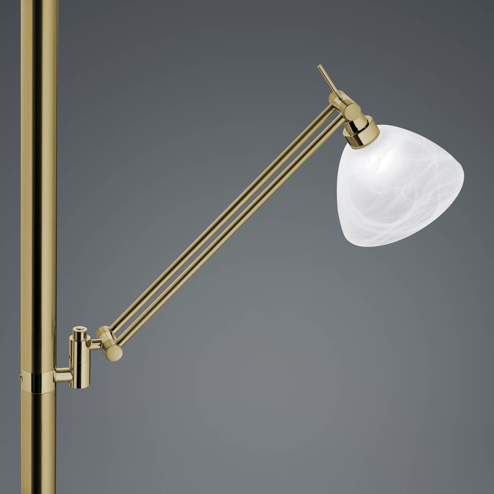 LED stojací lampa Findus 2 zdroje starožitná mosaz