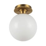 Deckenlampe Otis, goldfarben/opal, Ø 20 cm, Glas, IP44, E27