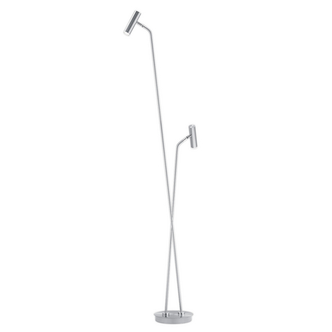 LED-Stehleuchte Tom, justierbar, 2-flammig, nickel