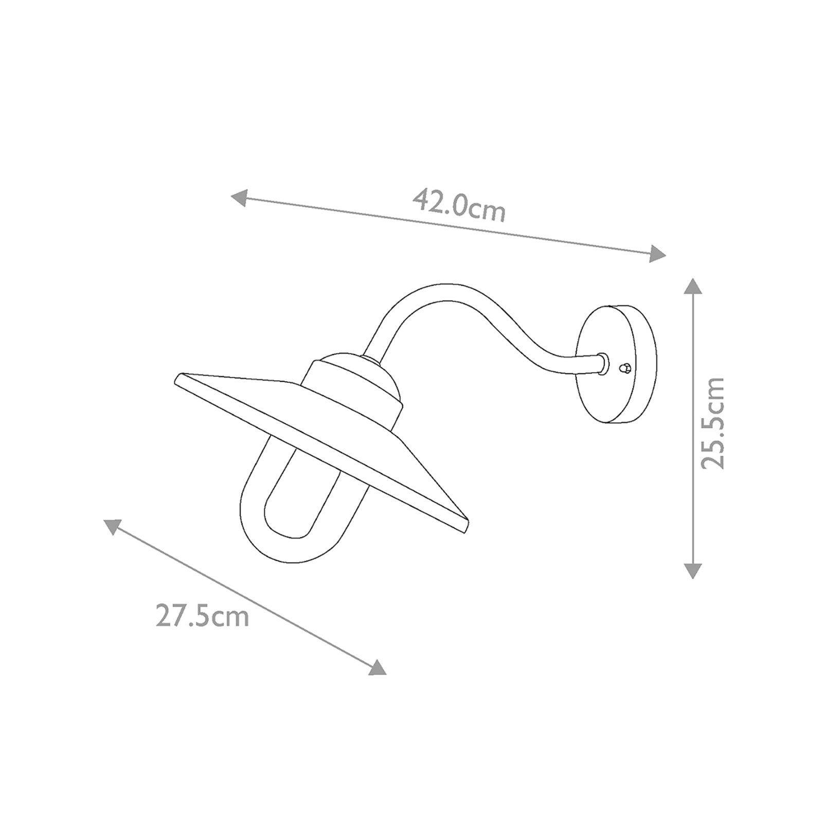 Aplică de exterior Klampenborg, albastru, lanternă, oțel inoxidabil