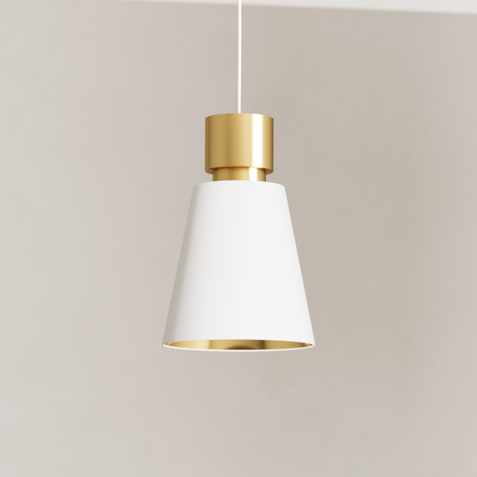 Aglientina pendant light, brass/white, one-bulb