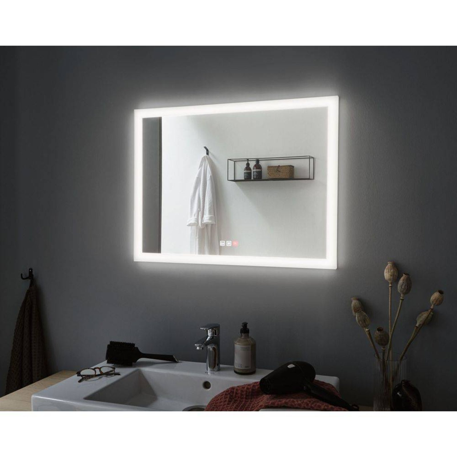 Mirra LED Mirror 60x80 IP44 Krom/Bijela - Paulmann