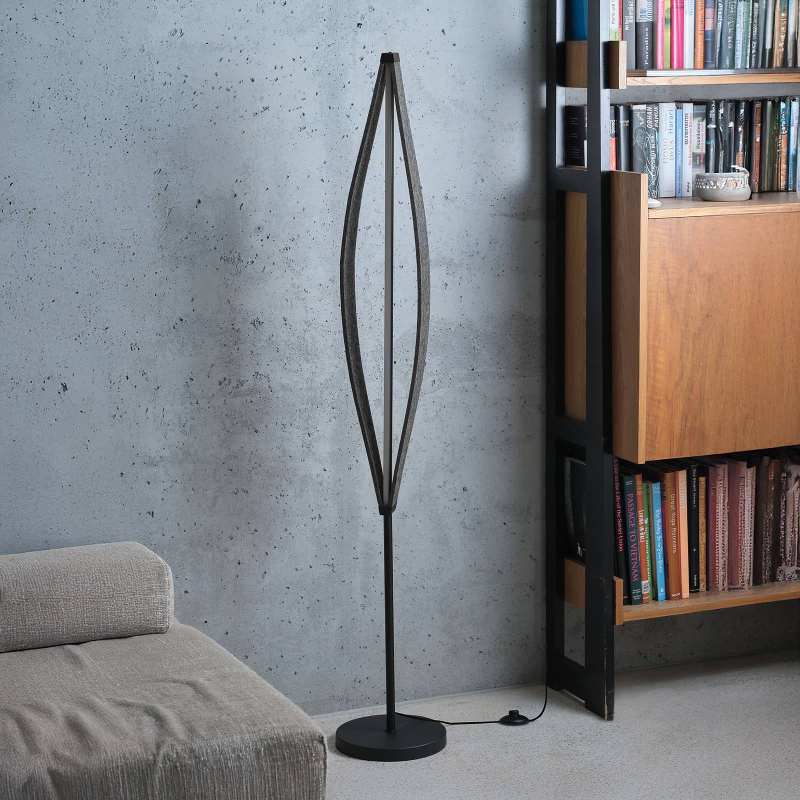 OSRAM LED-Stehleuchte Decor Flat Felt, grau, Filz, 3.000 K günstig online kaufen
