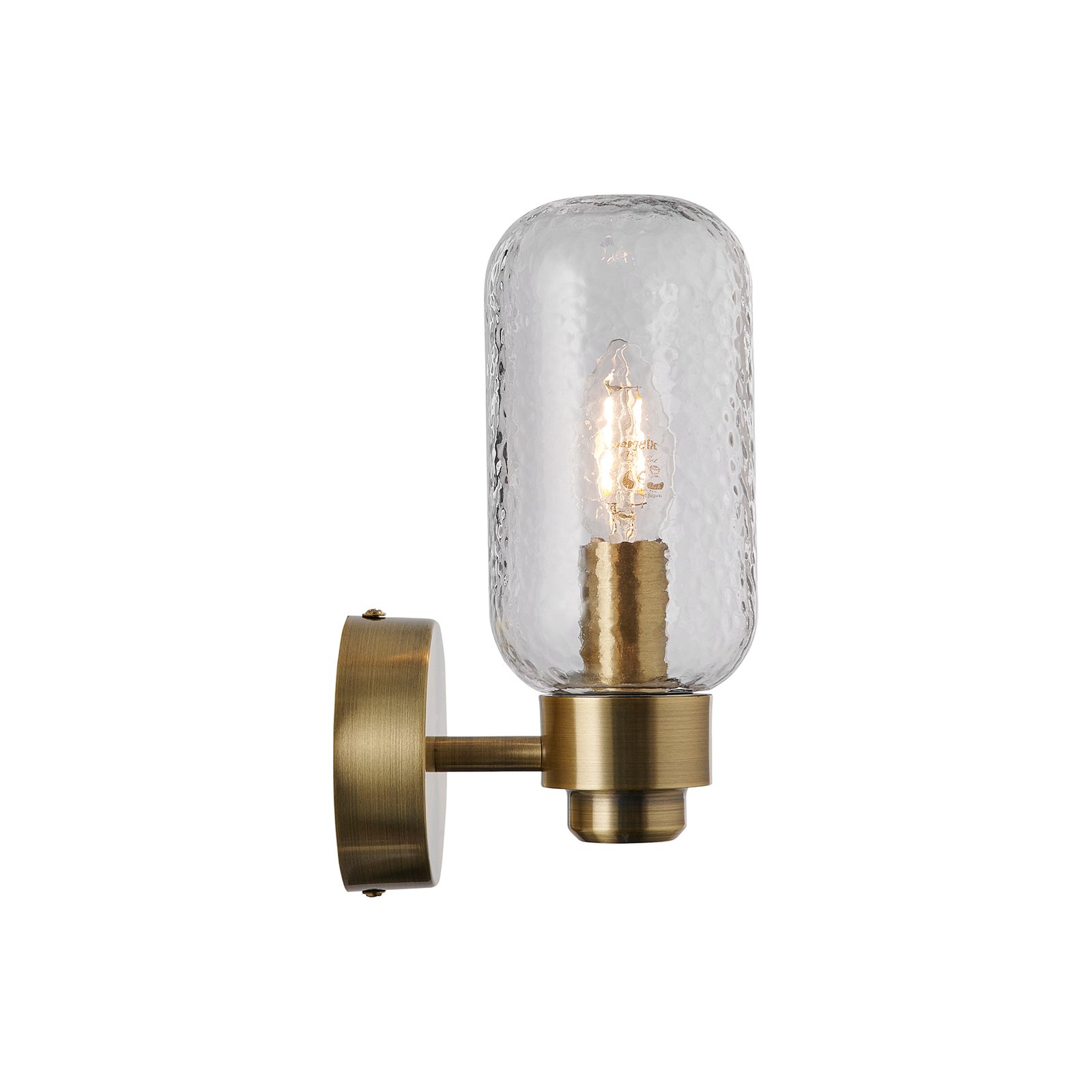 Tutan Aplică de perete, metal, sticlă, E14, IP44, culoare alamă - Nordlux